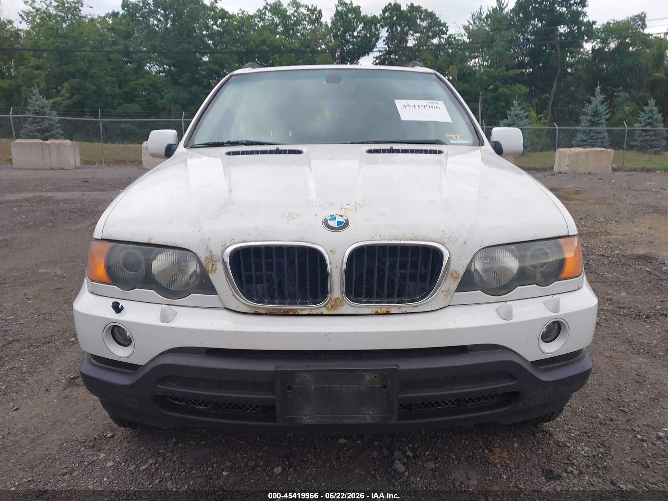 2003 Bmw X5 3.0i White vin: 5UXFA53583LH80846