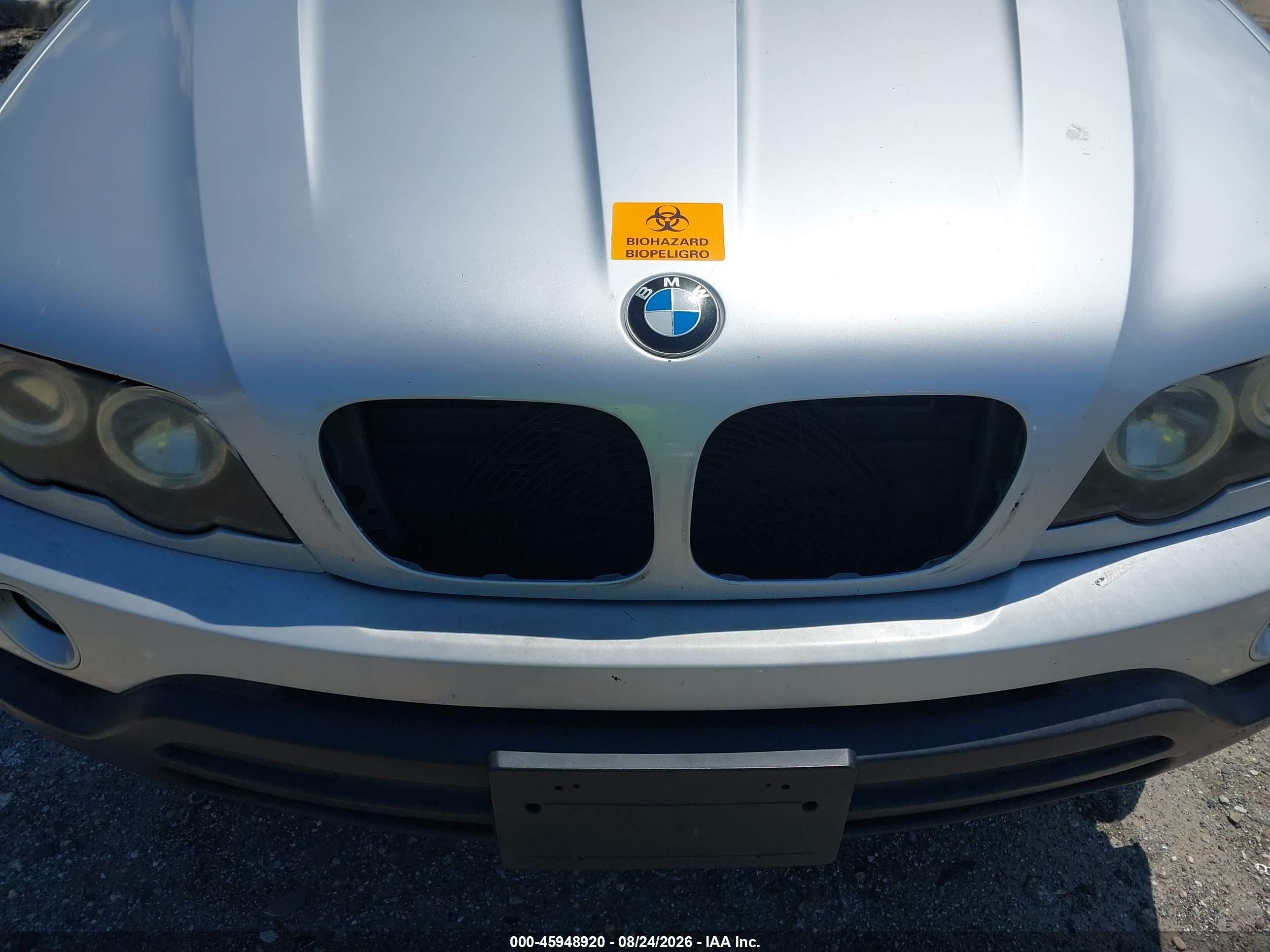 2002 Bmw X5 3.0i Silver vin: 5UXFA535X2LP32017