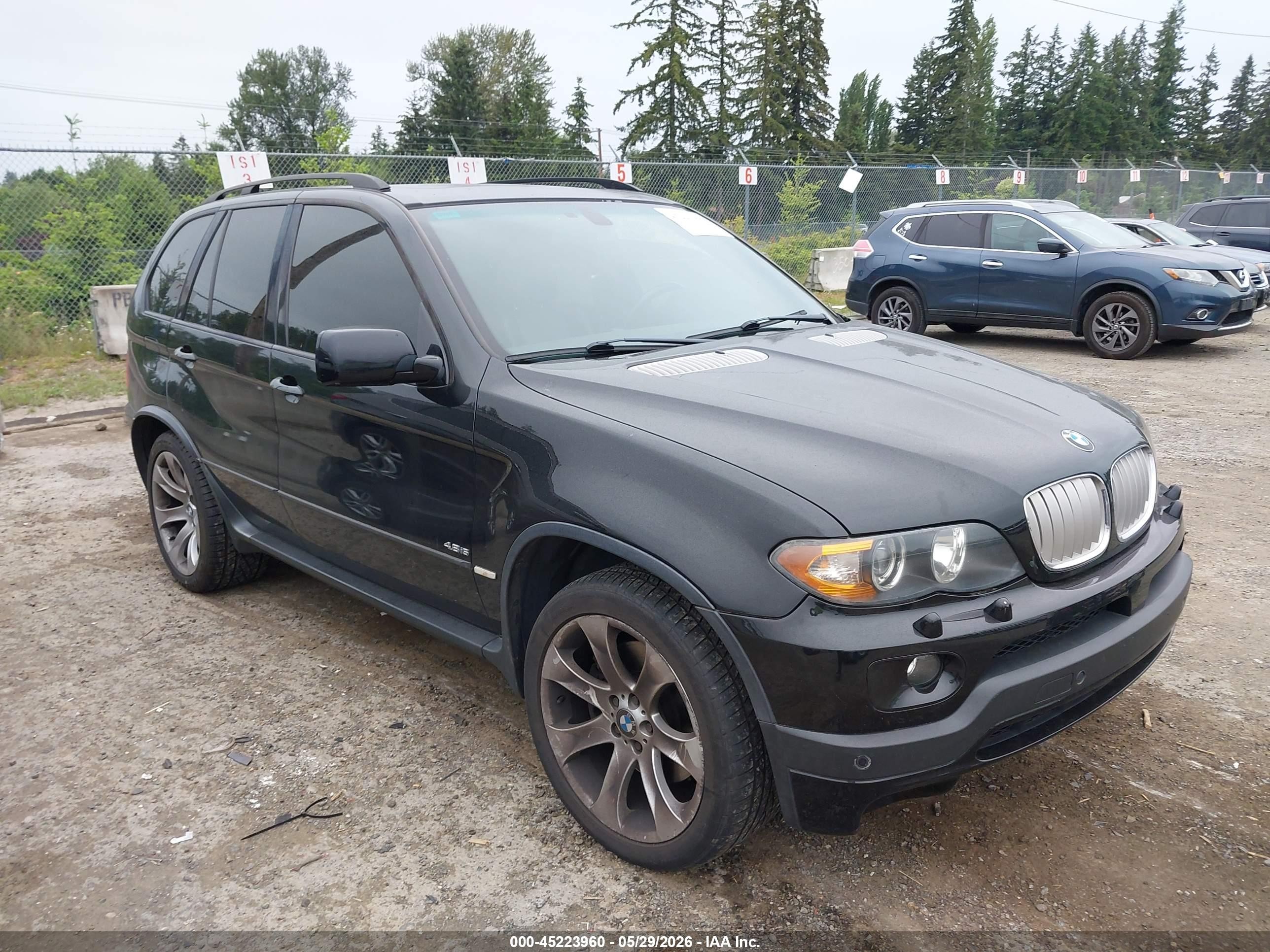 2005 Bmw X5 4.8is Black vin: 5UXFA93535LE83316