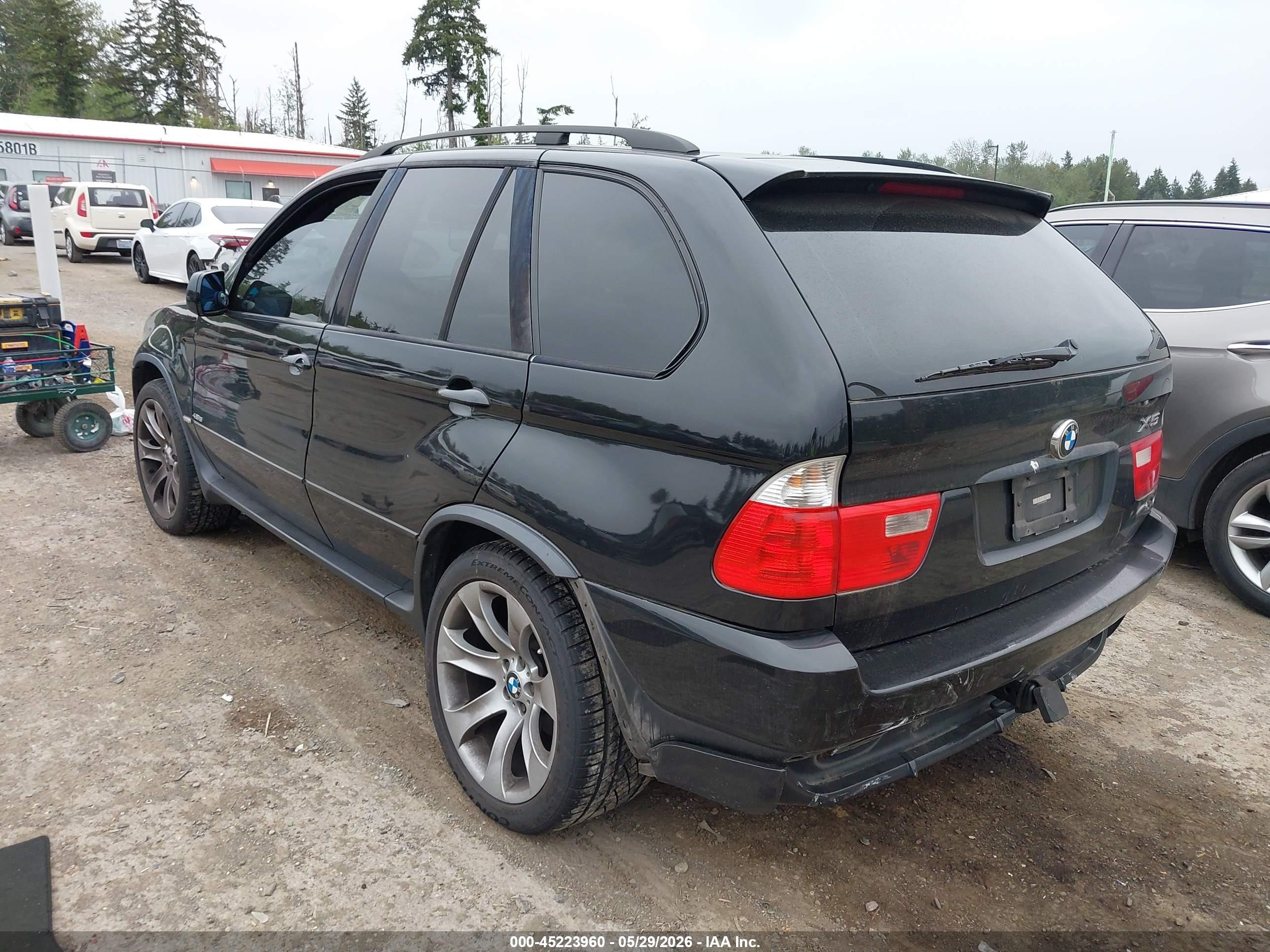 2005 Bmw X5 4.8is Black vin: 5UXFA93535LE83316
