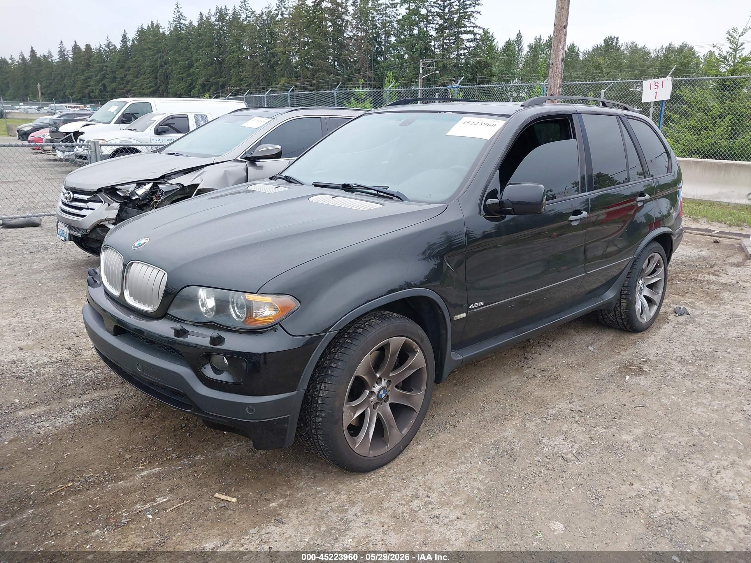 2005 Bmw X5 4.8is Black vin: 5UXFA93535LE83316