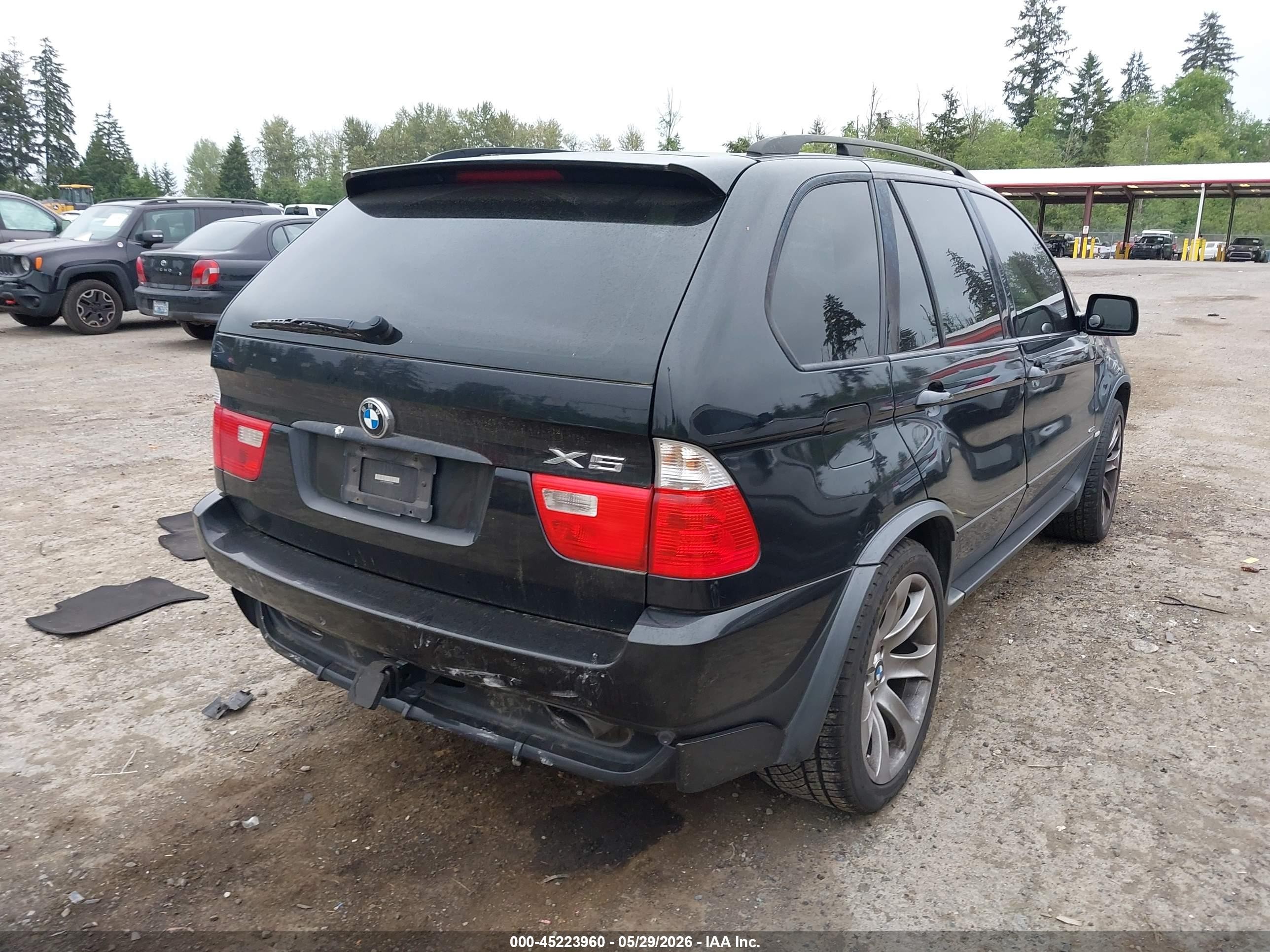 2005 Bmw X5 4.8is Black vin: 5UXFA93535LE83316