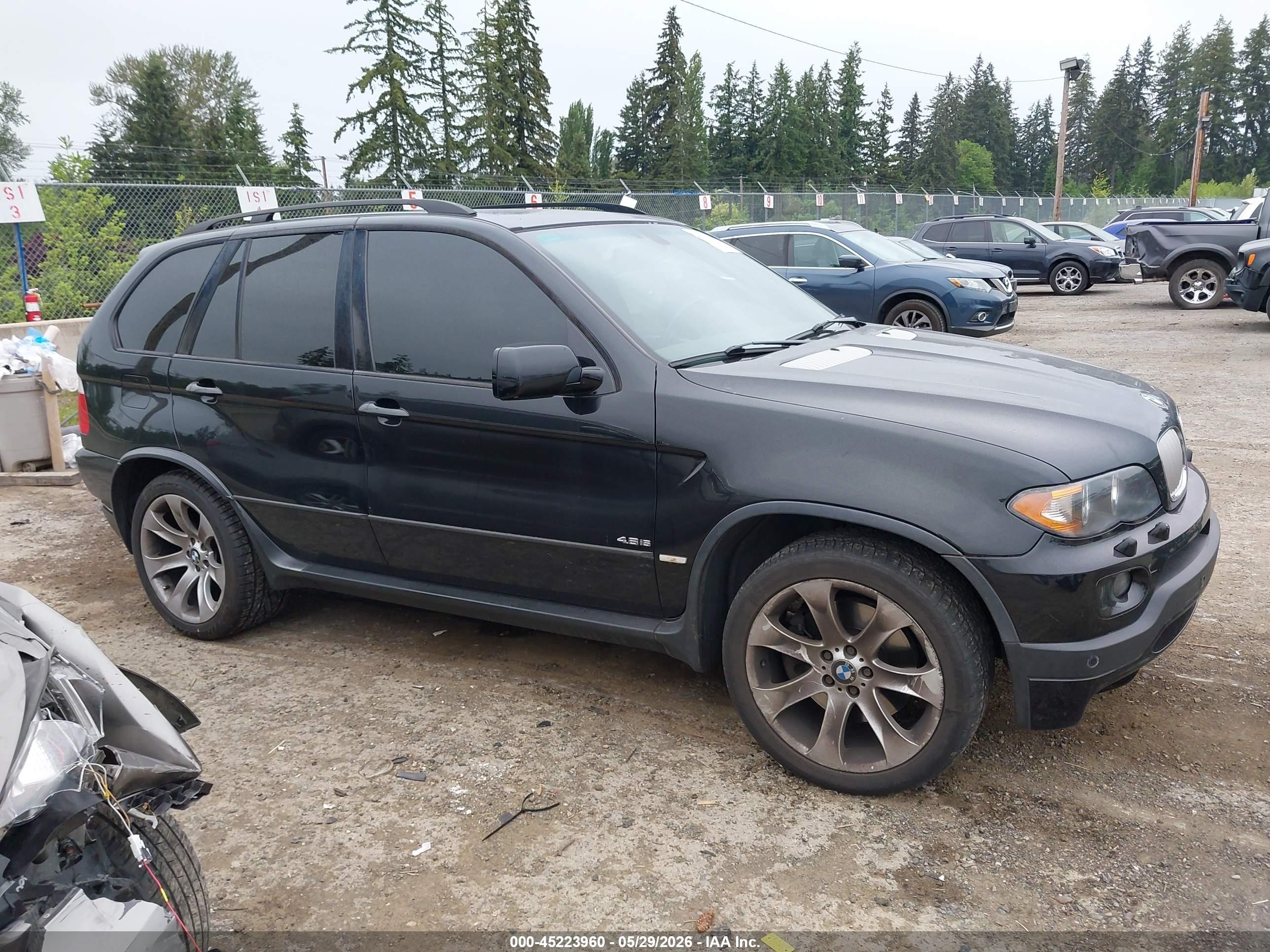 2005 Bmw X5 4.8is Black vin: 5UXFA93535LE83316