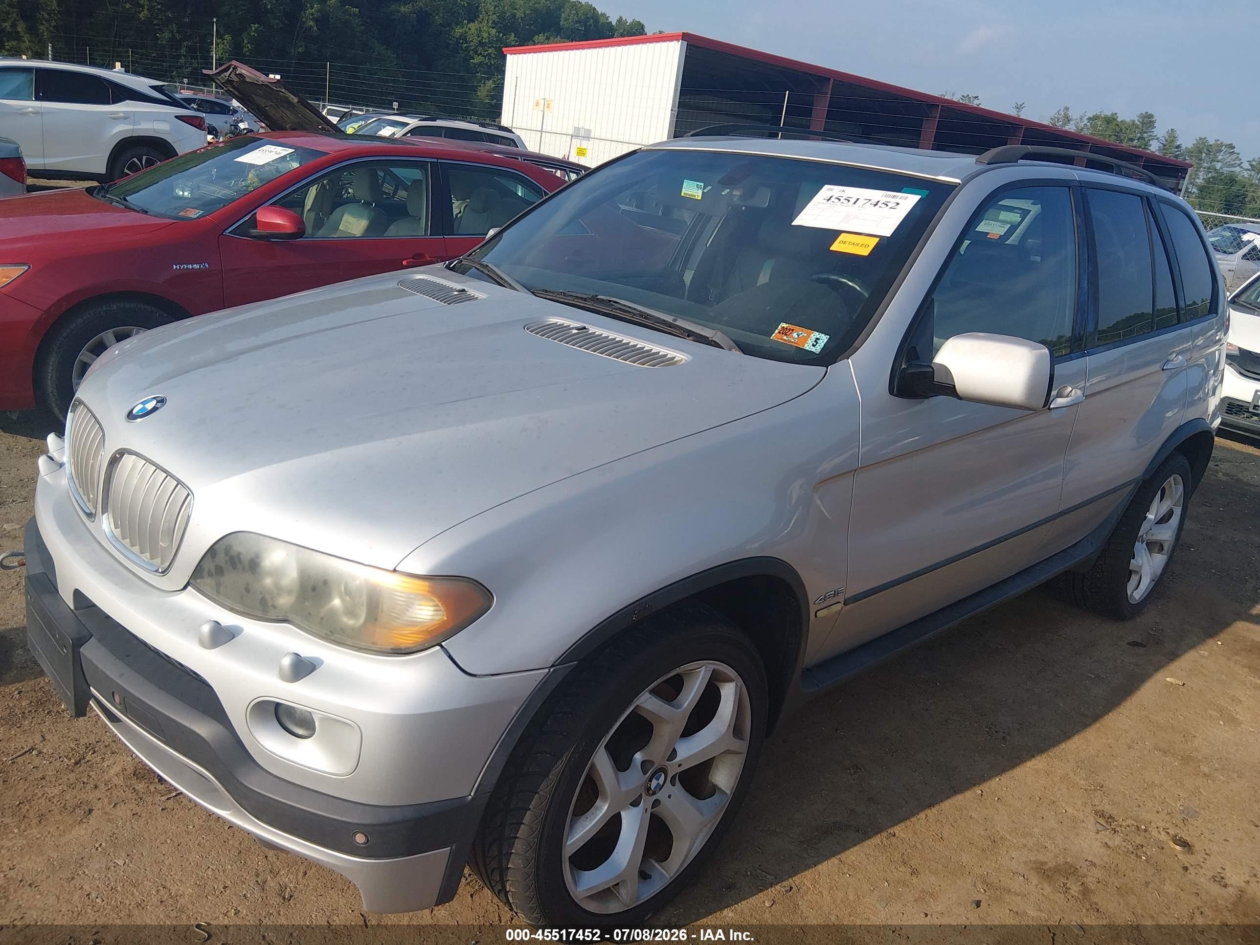 2006 Bmw X5 4.8is Silver vin: 5UXFA93536LE84922