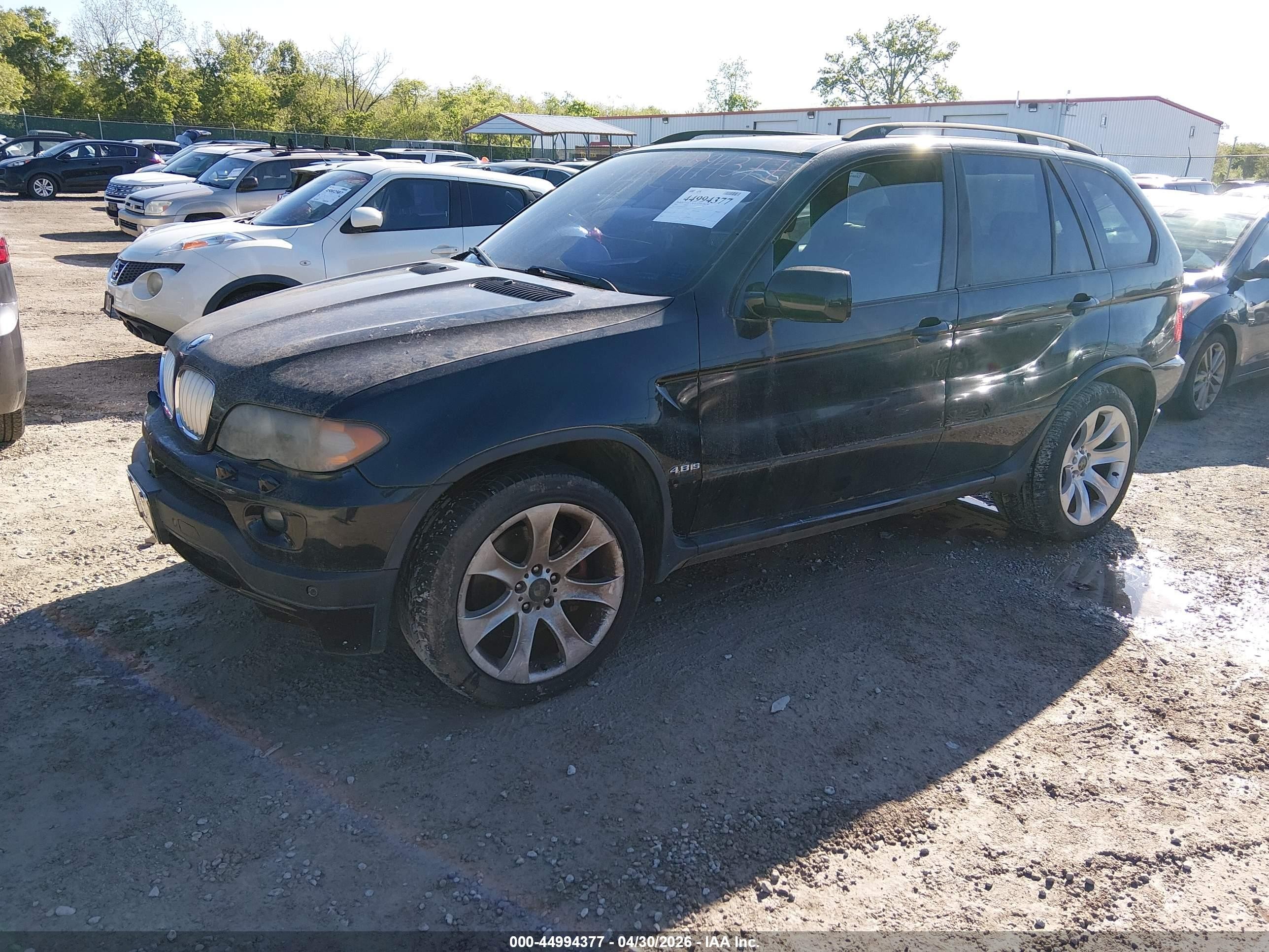 2005 Bmw X5 4.8is Black vin: 5UXFA93555LE83155
