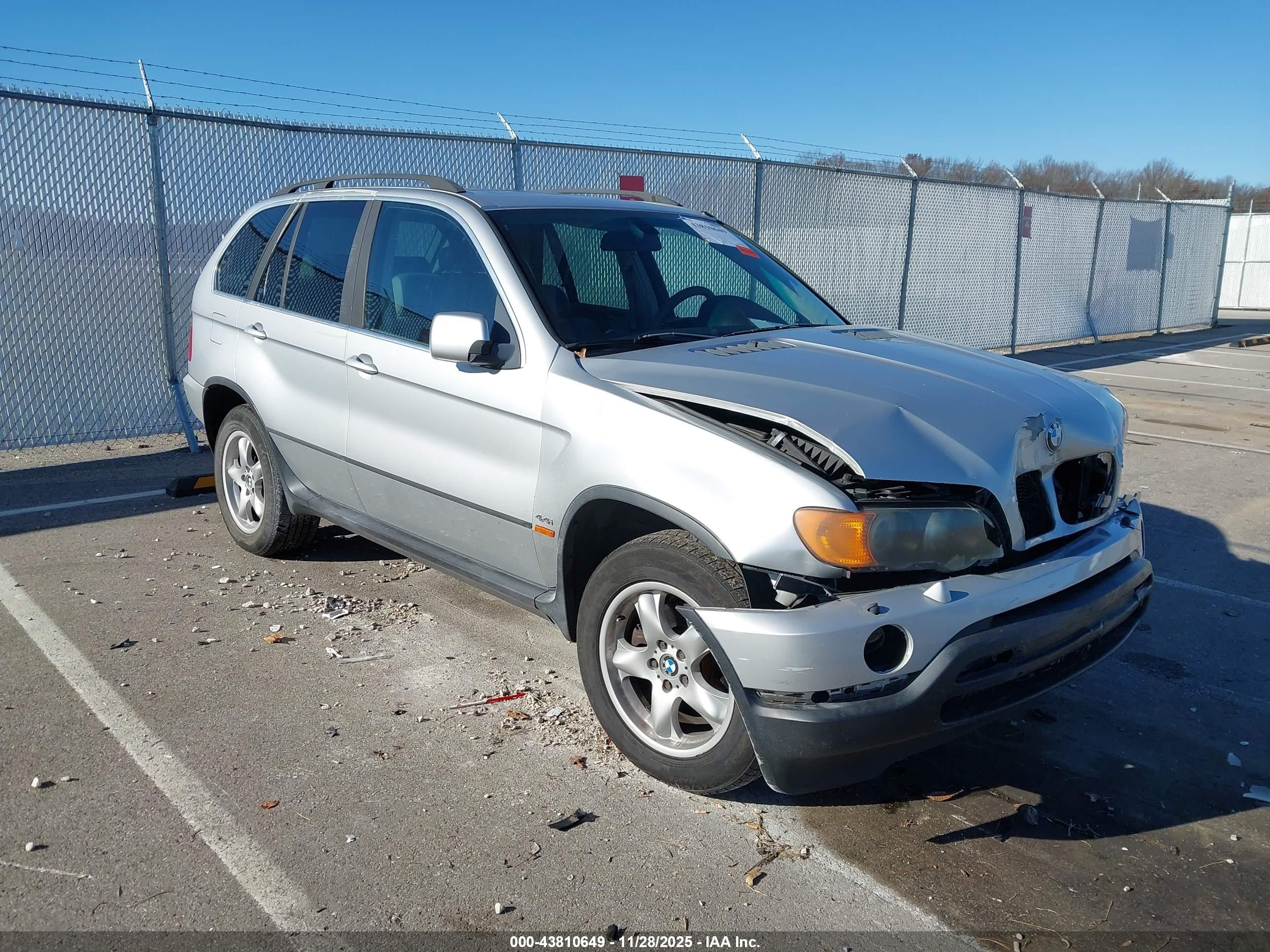 2002 Bmw X5 4.4i Silver vin: 5UXFB33532LH36513