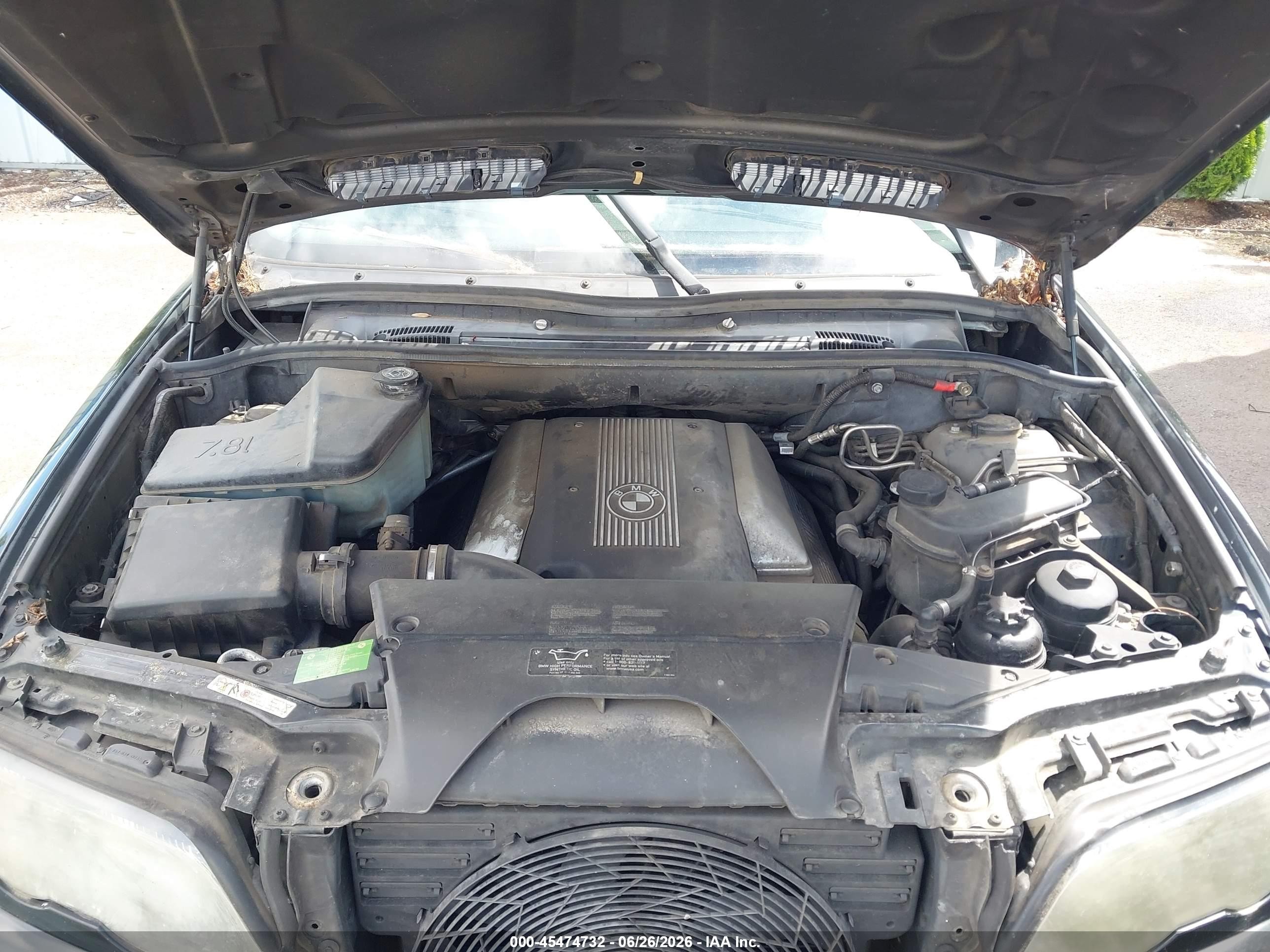 2003 Bmw X5 4.4i Черный vin: 5UXFB33583LH50019