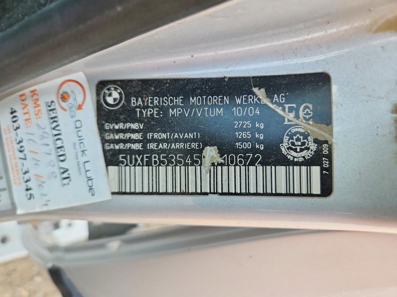 2005 Bmw X5 4.4i Silver vin: 5UXFB53545LV10672