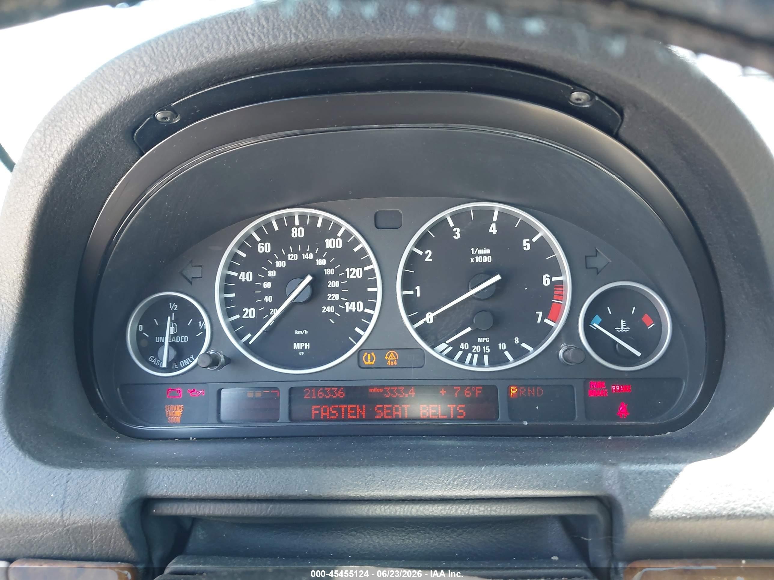 2006 Bmw X5 4.4i Black vin: 5UXFB53566LV22307