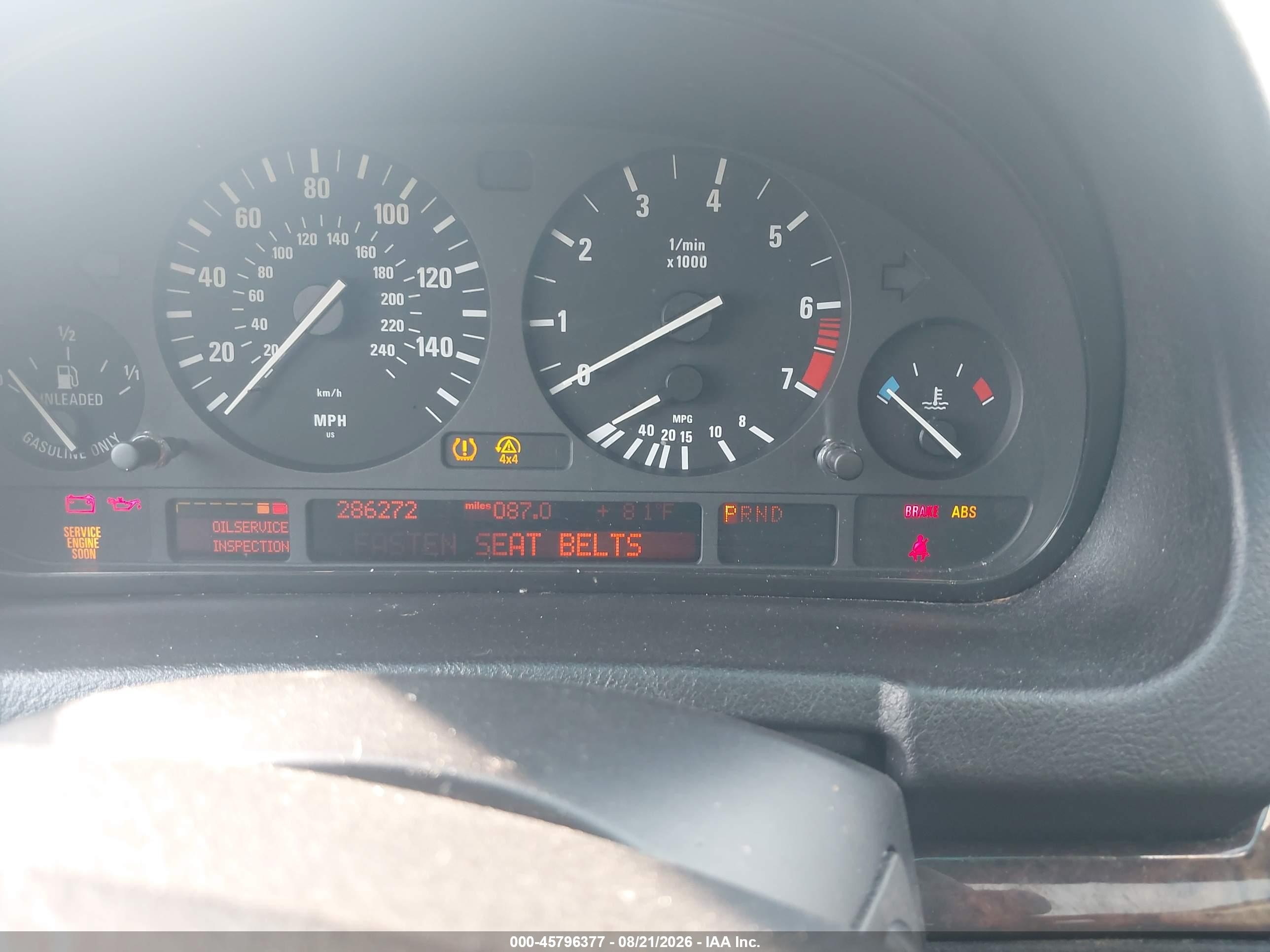 2004 Bmw X5 4.4i Gray vin: 5UXFB53594LV08060