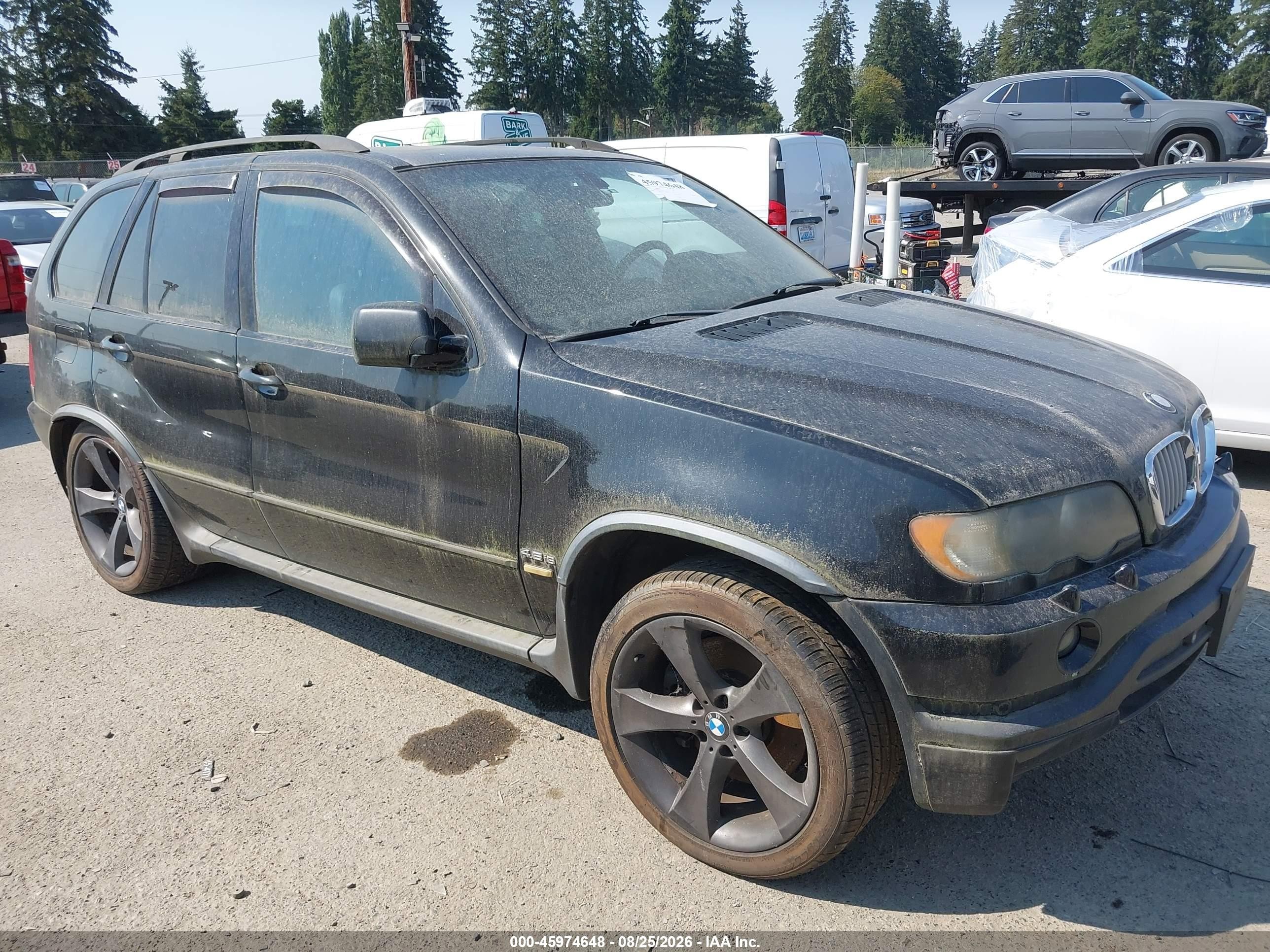 2002 Bmw X5 4.6is Black vin: 5UXFB93542LN78621