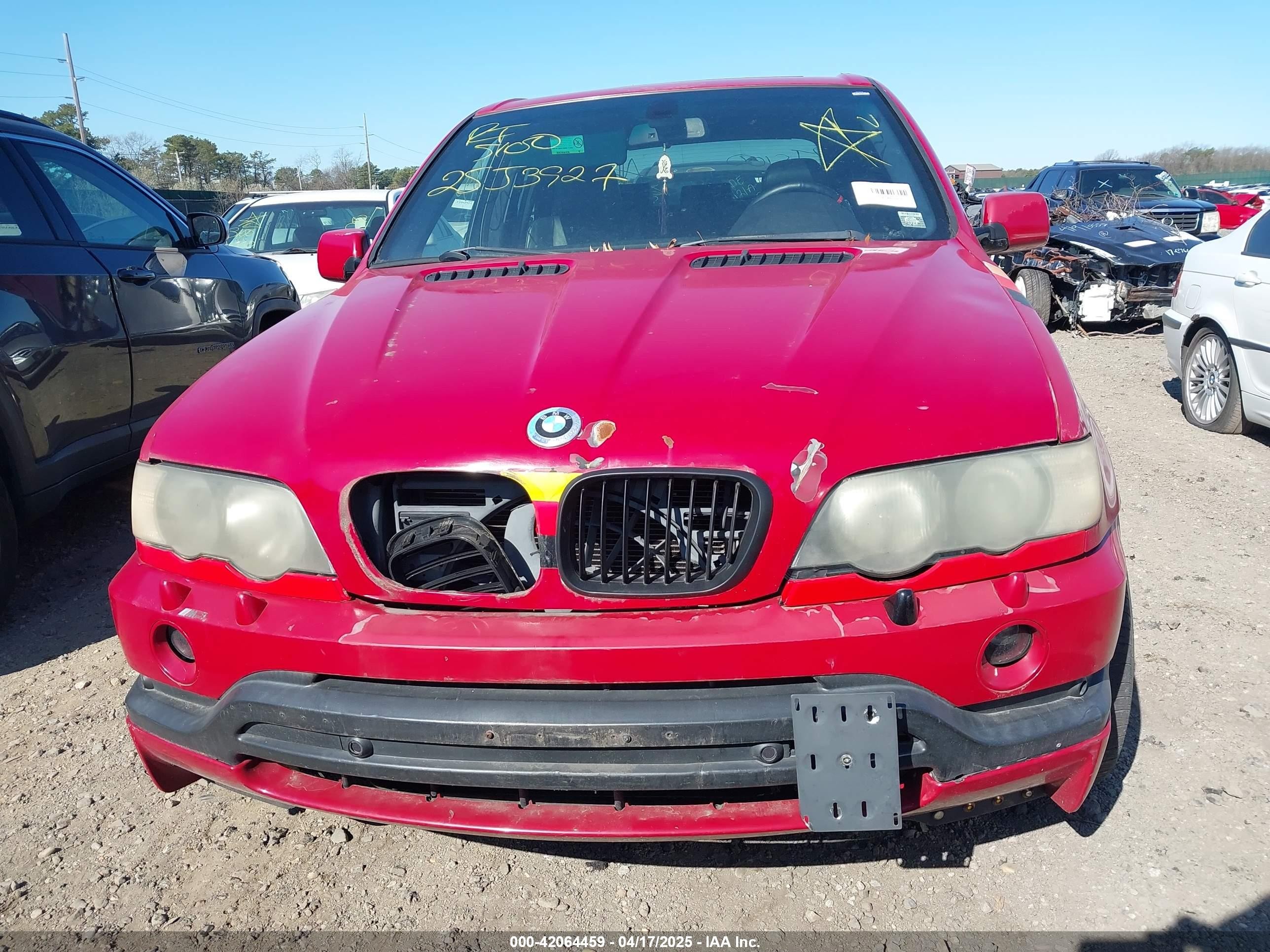 2002 Bmw X5 4.6is Red vin: 5UXFB93542LN78909