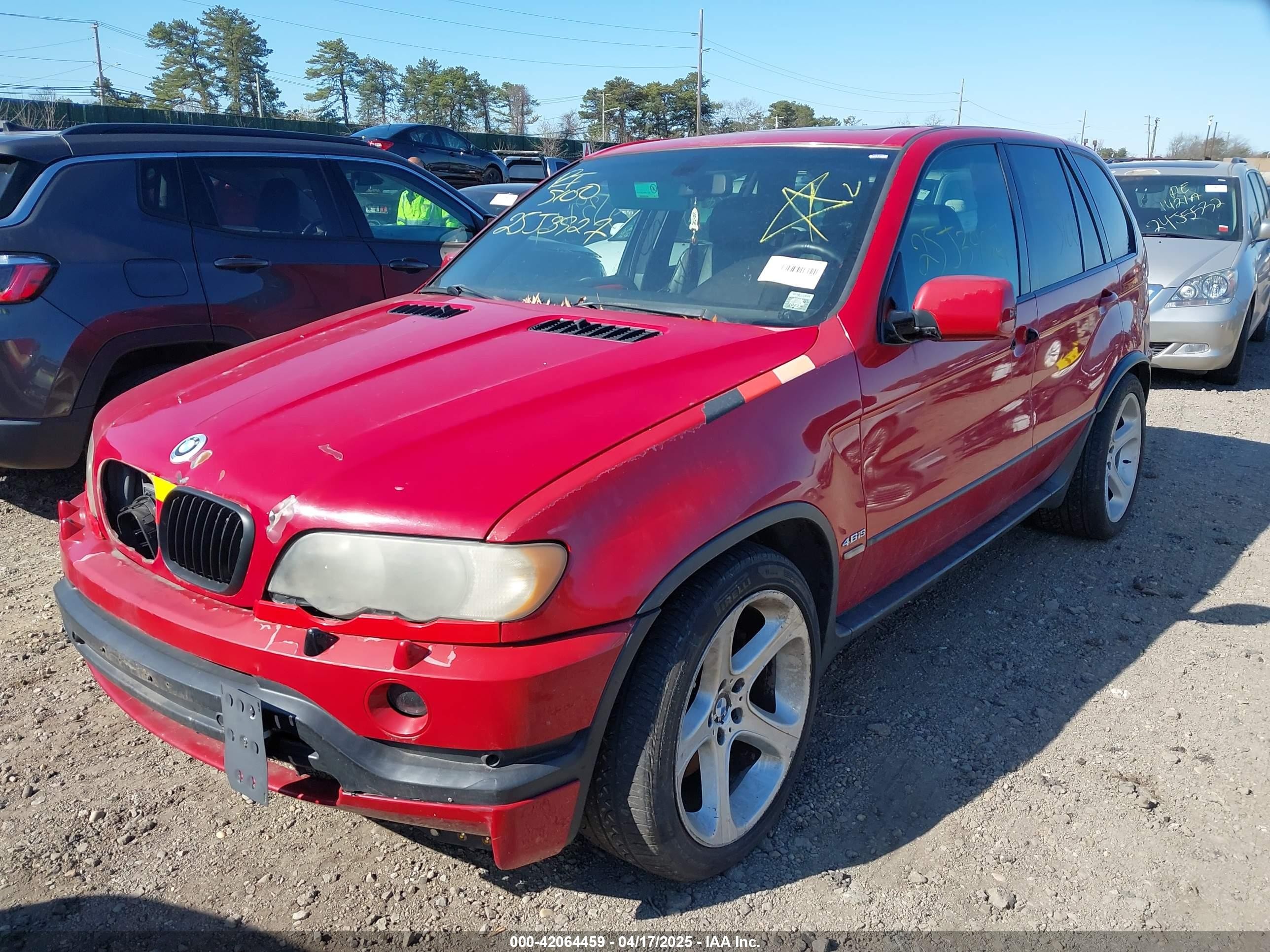 2002 Bmw X5 4.6is Red vin: 5UXFB93542LN78909