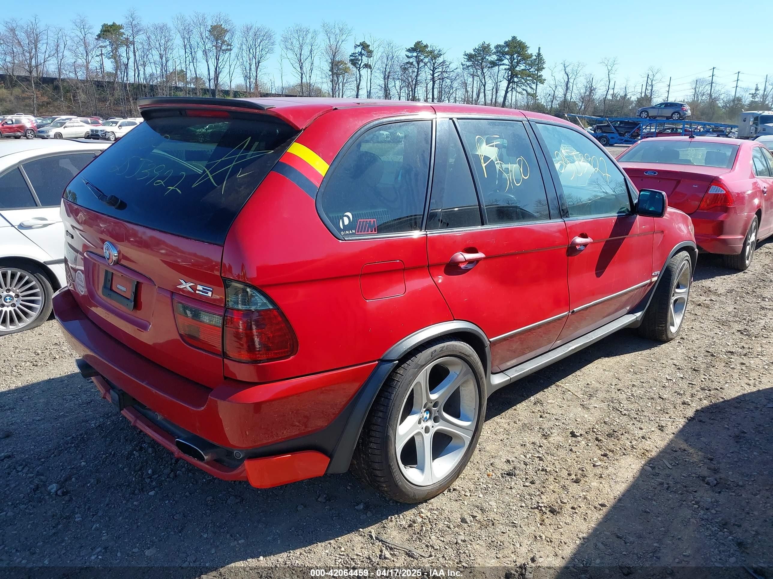 2002 Bmw X5 4.6is Red vin: 5UXFB93542LN78909