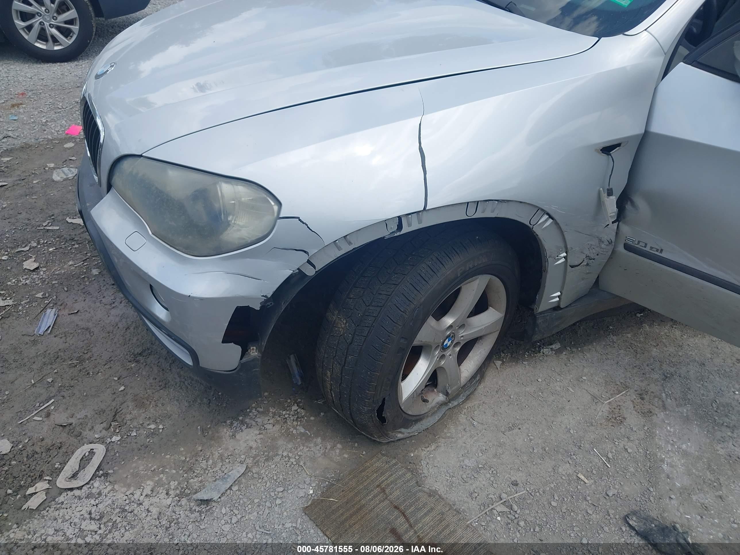 2008 Bmw X5 3.0si Silver vin: 5UXFE43518L029249