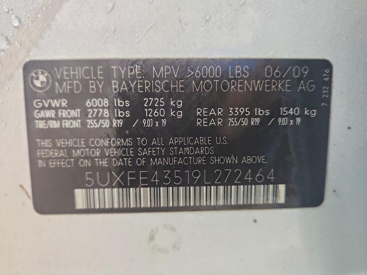 2009 Bmw X5 Xdrive30i Silver vin: 5UXFE43519L272464