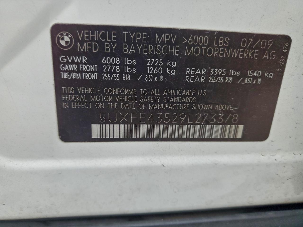 2009 Bmw X5 Xdrive30i White vin: 5UXFE43529L273378