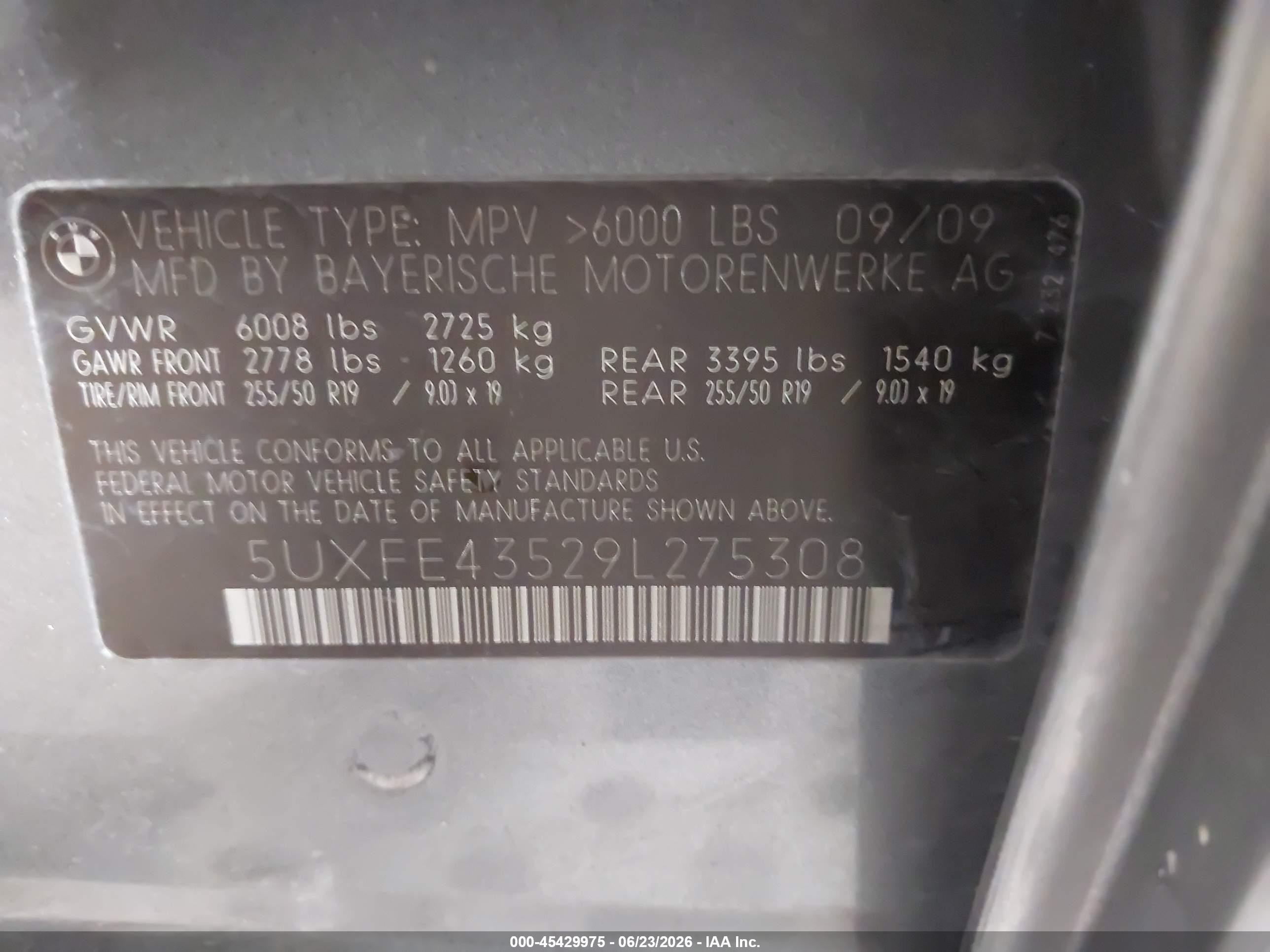 2009 Bmw X5 Xdrive30i Gray vin: 5UXFE43529L275308