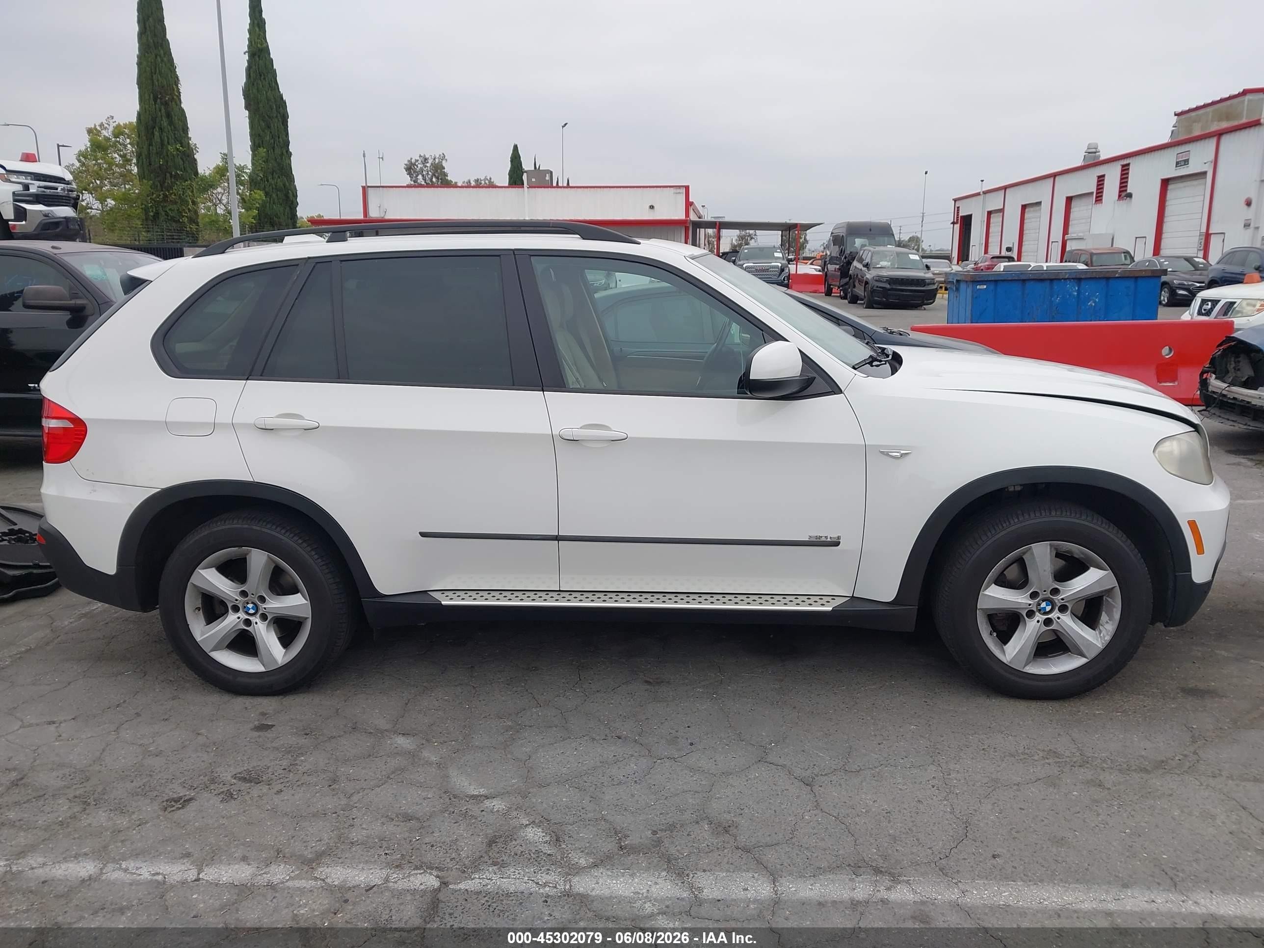 2008 Bmw X5 3.0si White vin: 5UXFE43538L034243