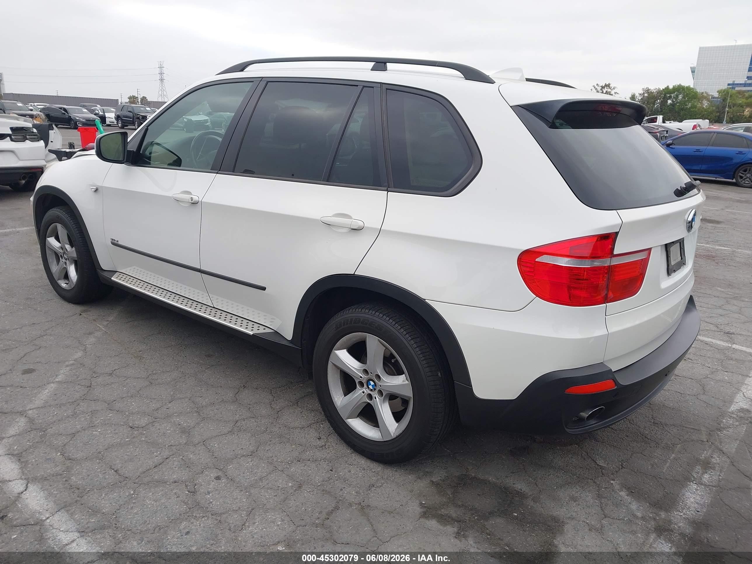 2008 Bmw X5 3.0si White vin: 5UXFE43538L034243