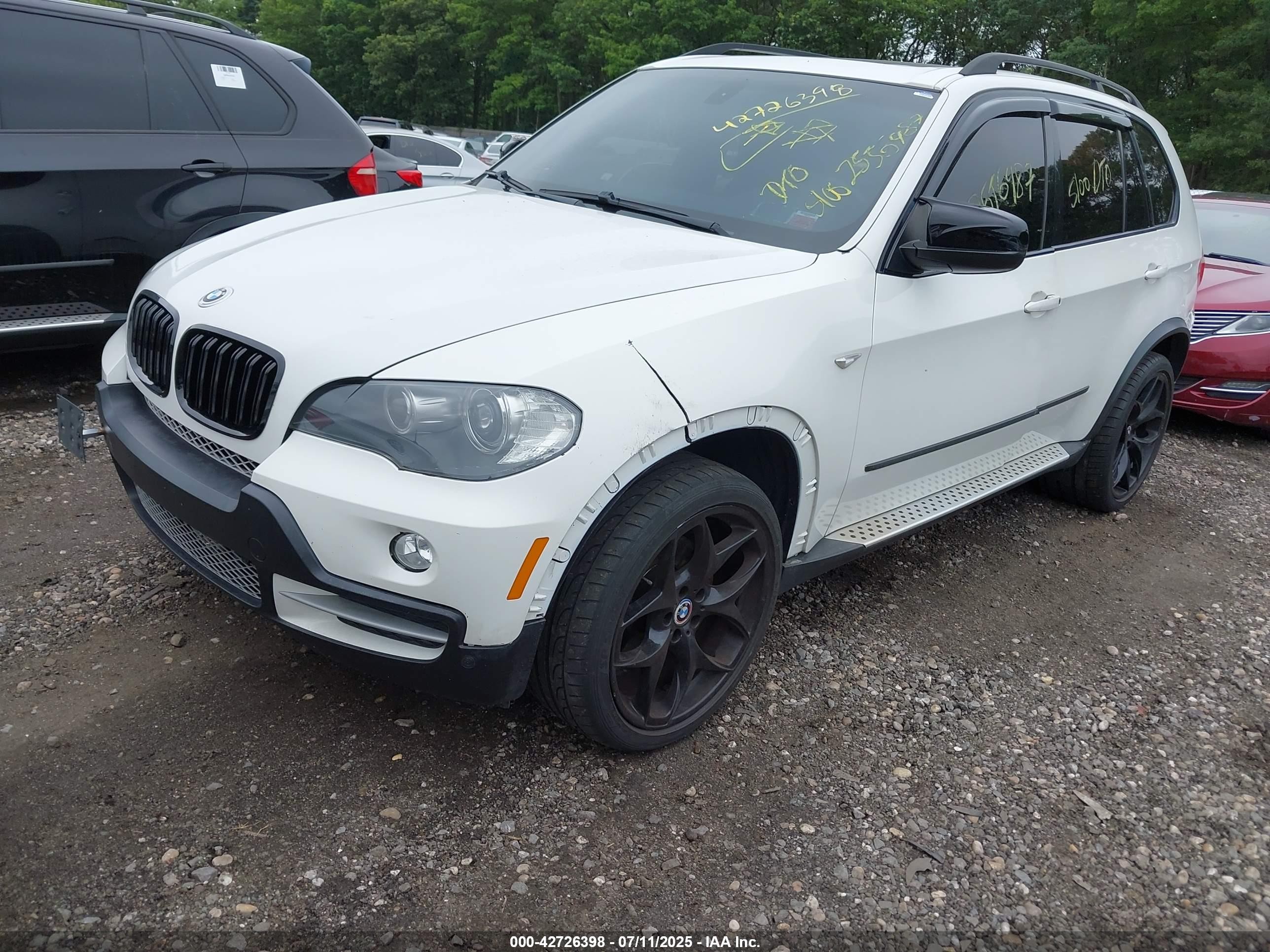 2007 Bmw X5 3.0si White vin: 5UXFE43547L012072