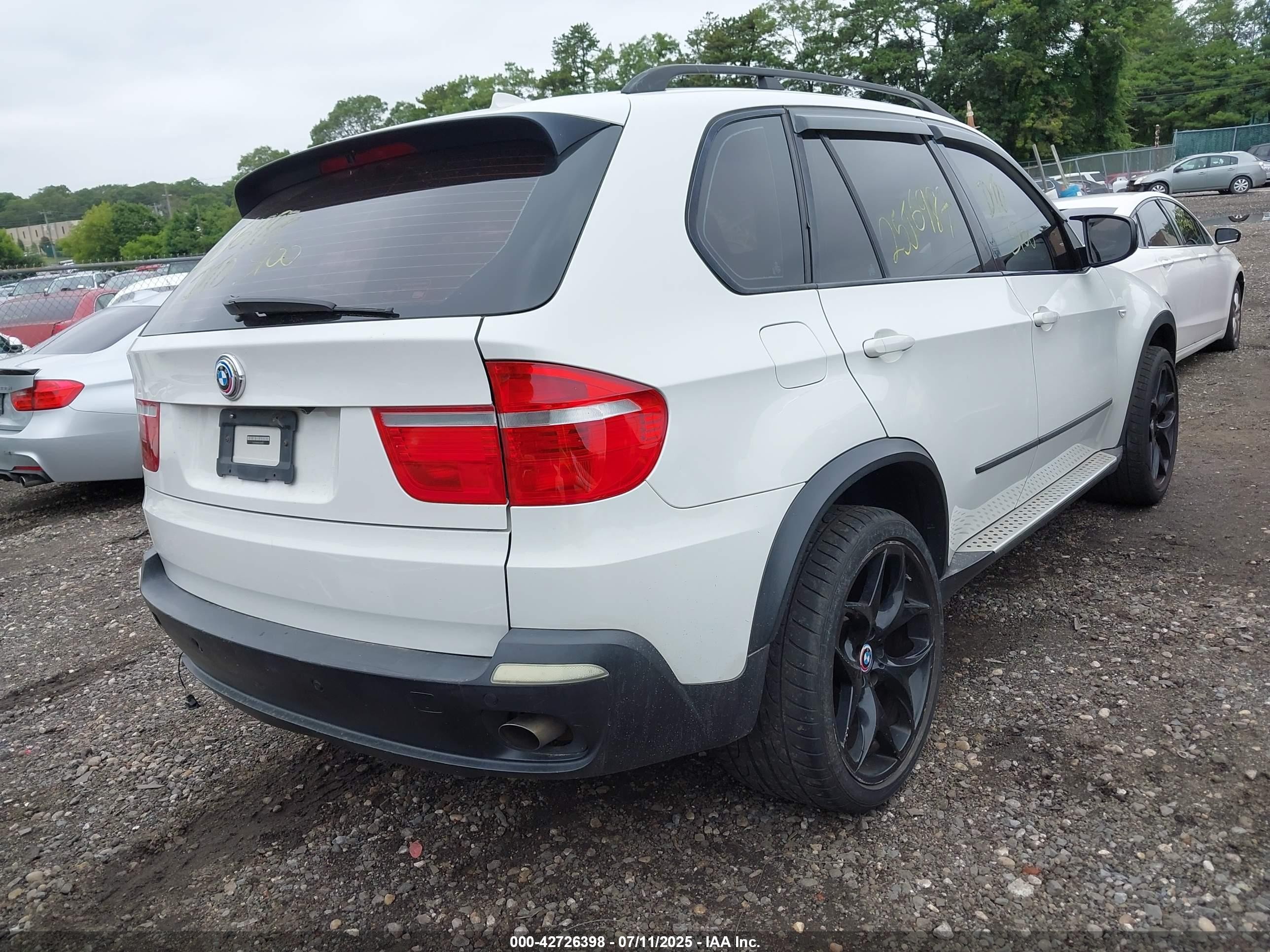 2007 Bmw X5 3.0si White vin: 5UXFE43547L012072