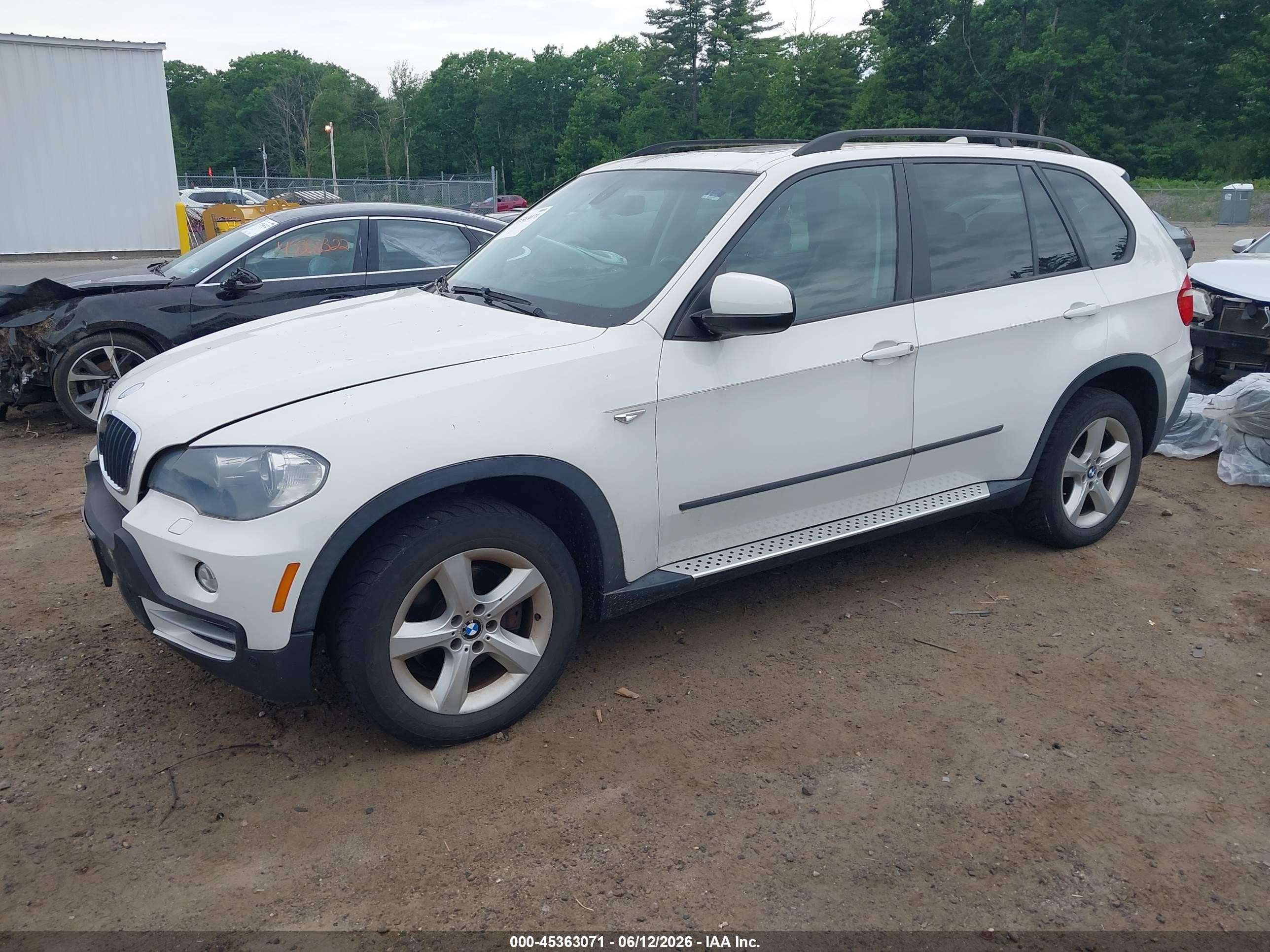 2008 Bmw X5 3.0si White vin: 5UXFE43548L022330