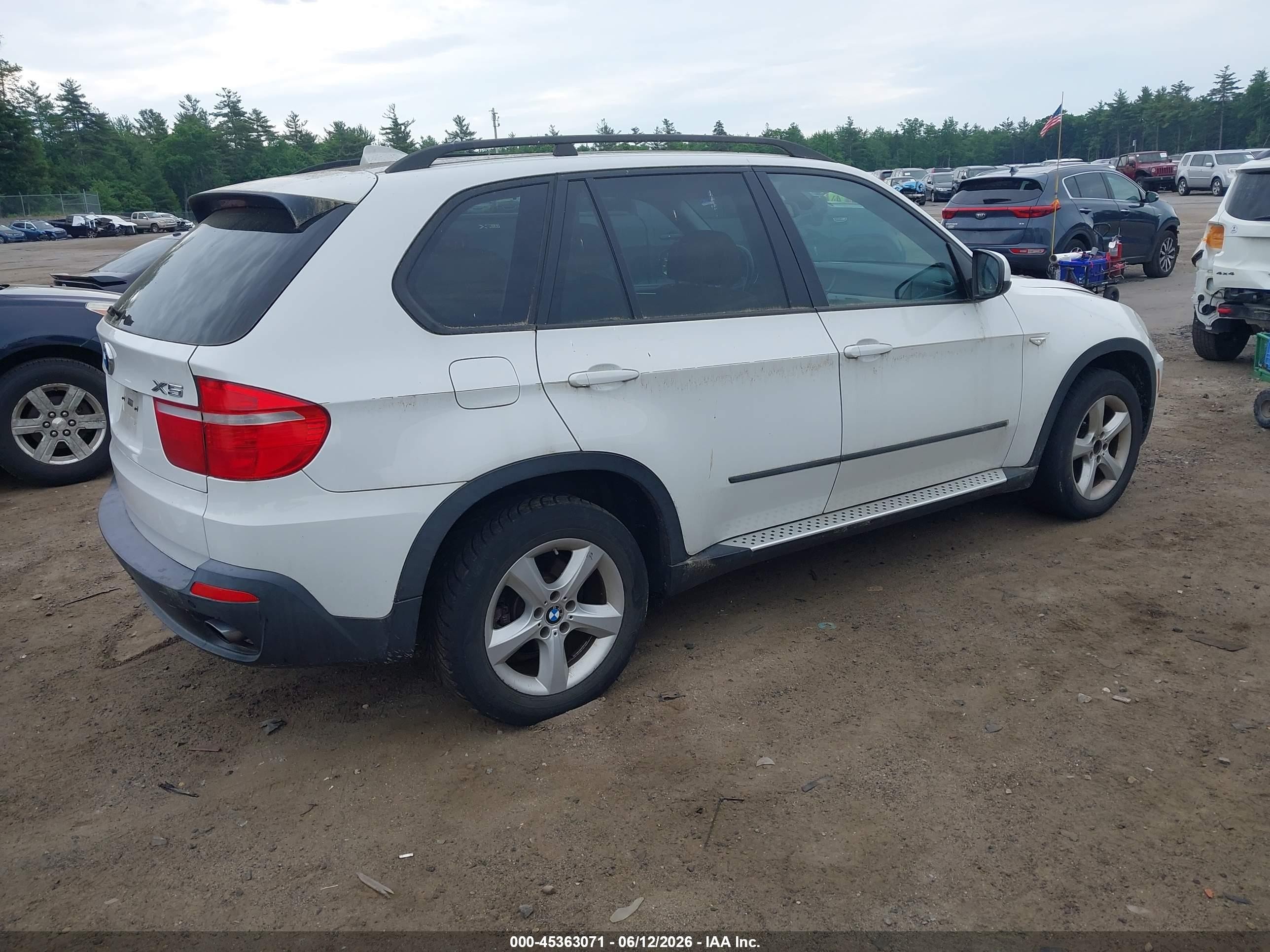 2008 Bmw X5 3.0si White vin: 5UXFE43548L022330