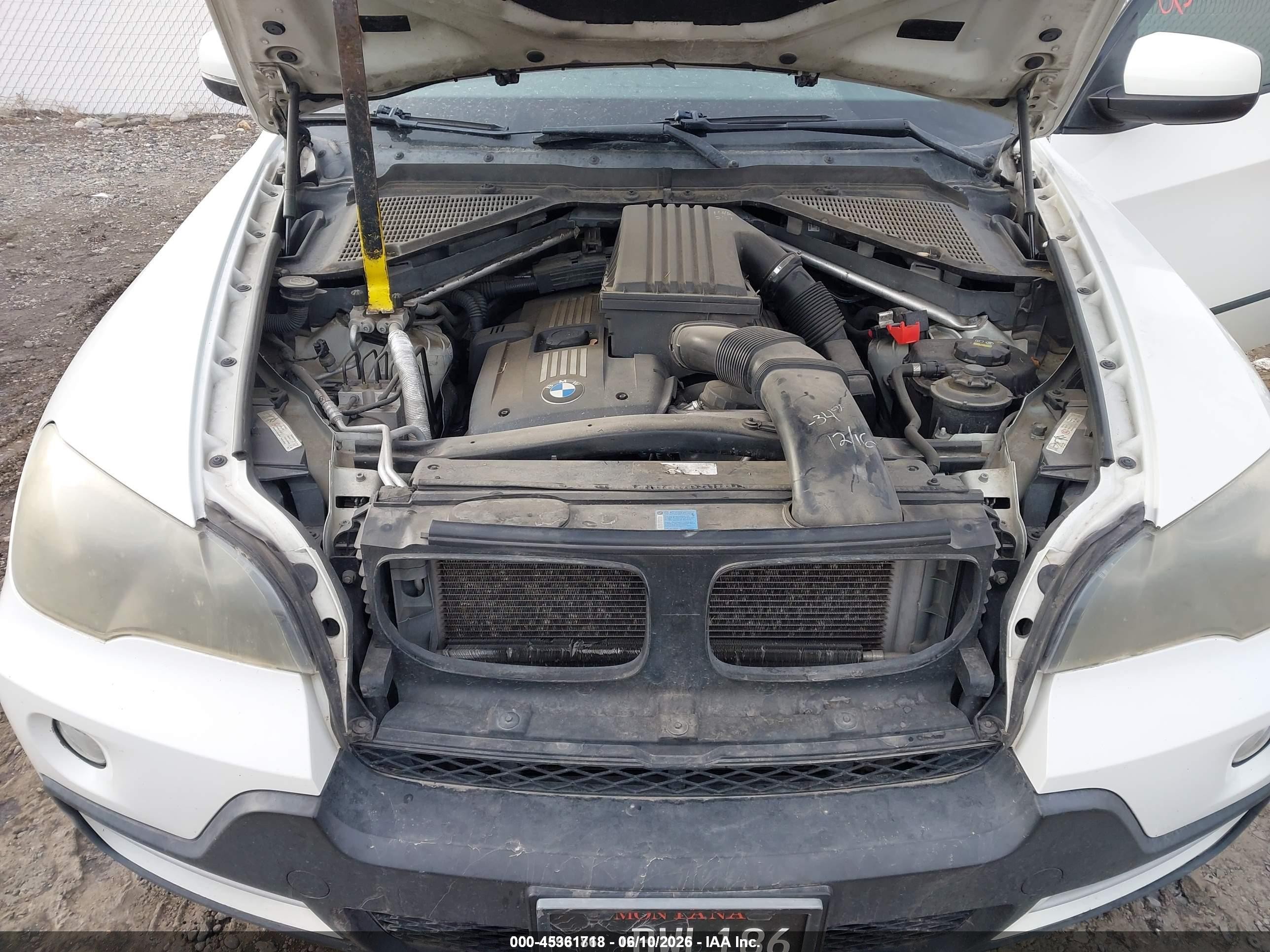 2008 Bmw X5 3.0si White vin: 5UXFE43548L030234