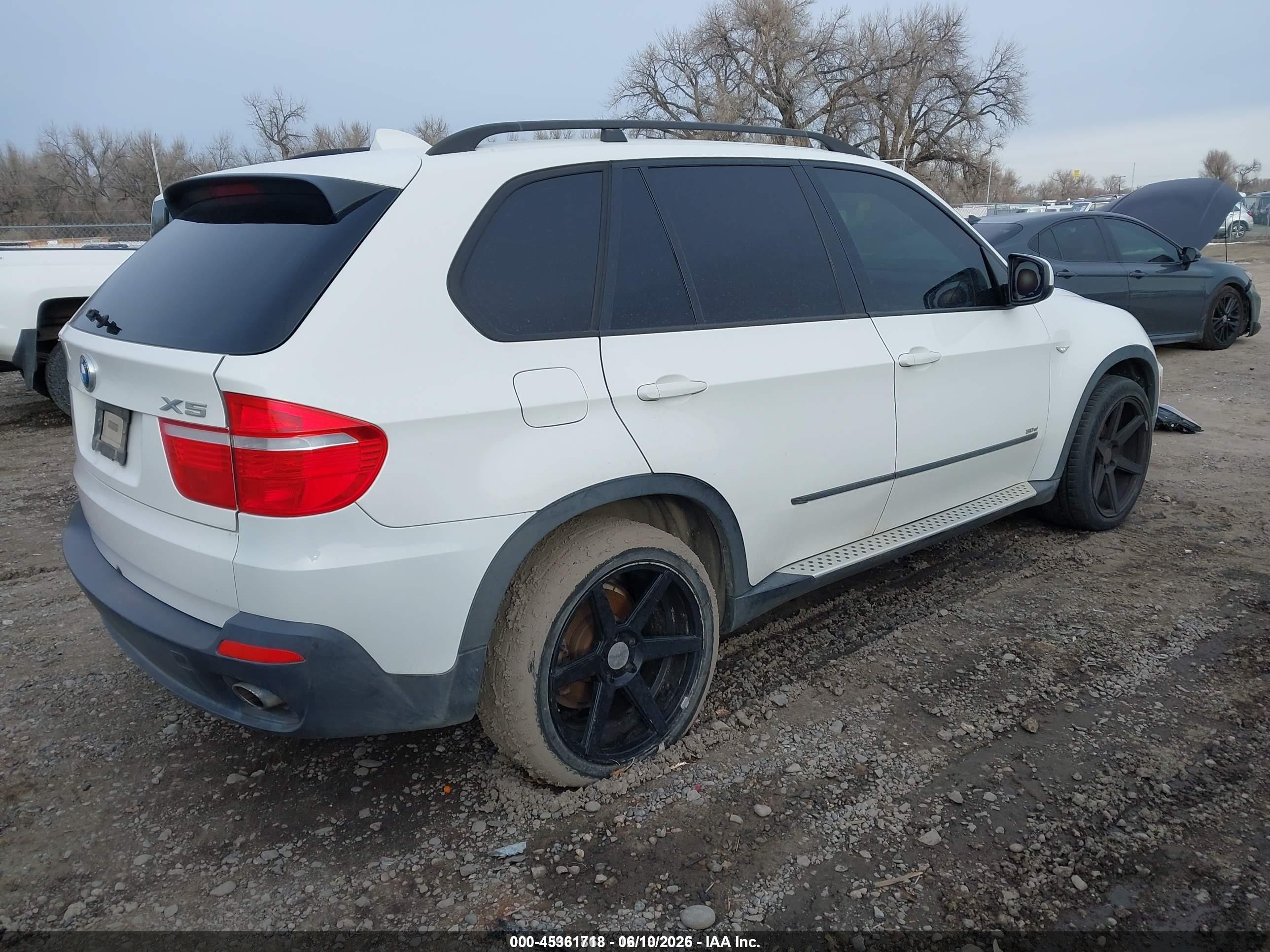 2008 Bmw X5 3.0si White vin: 5UXFE43548L030234