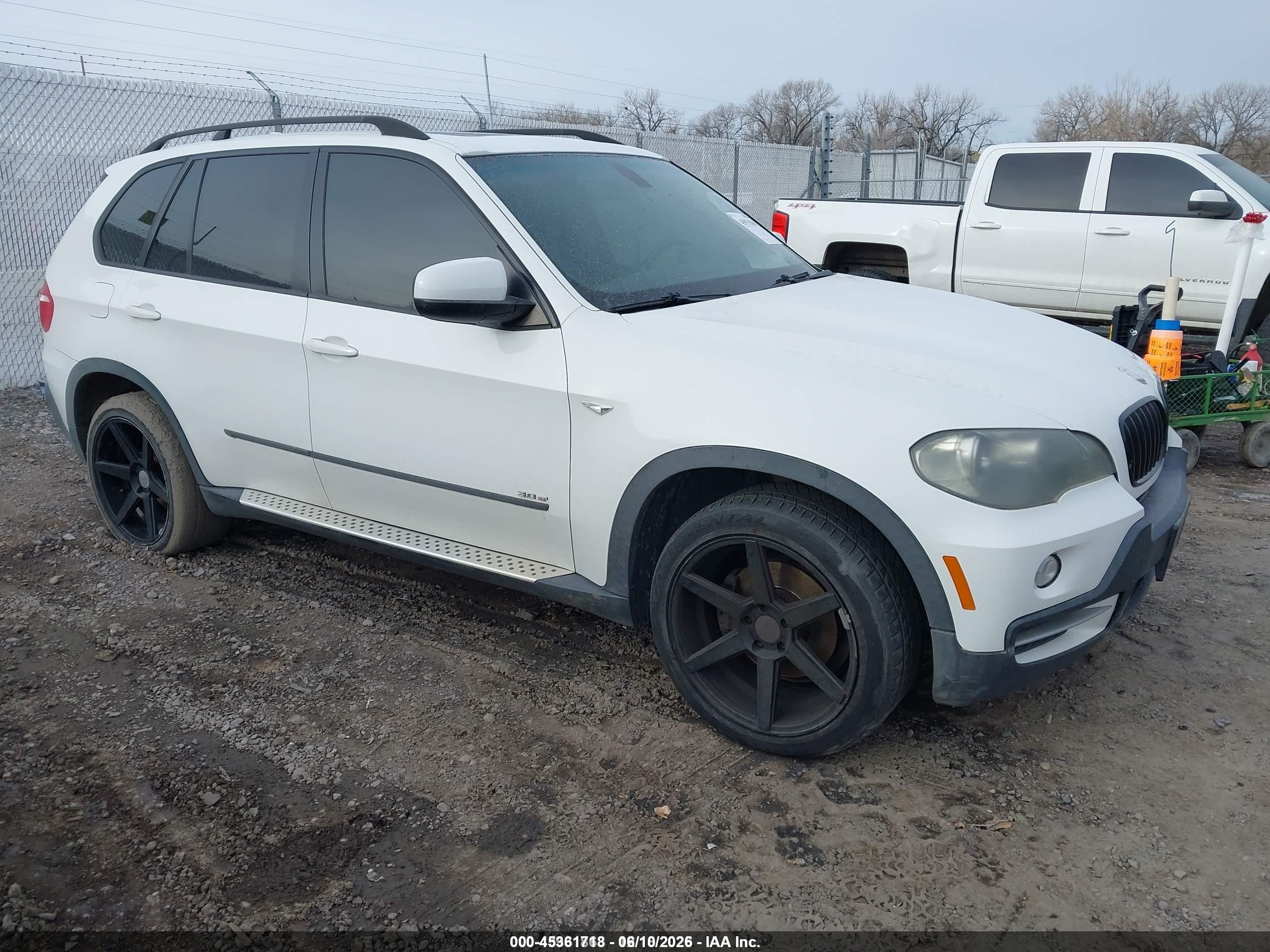2008 Bmw X5 3.0si White vin: 5UXFE43548L030234