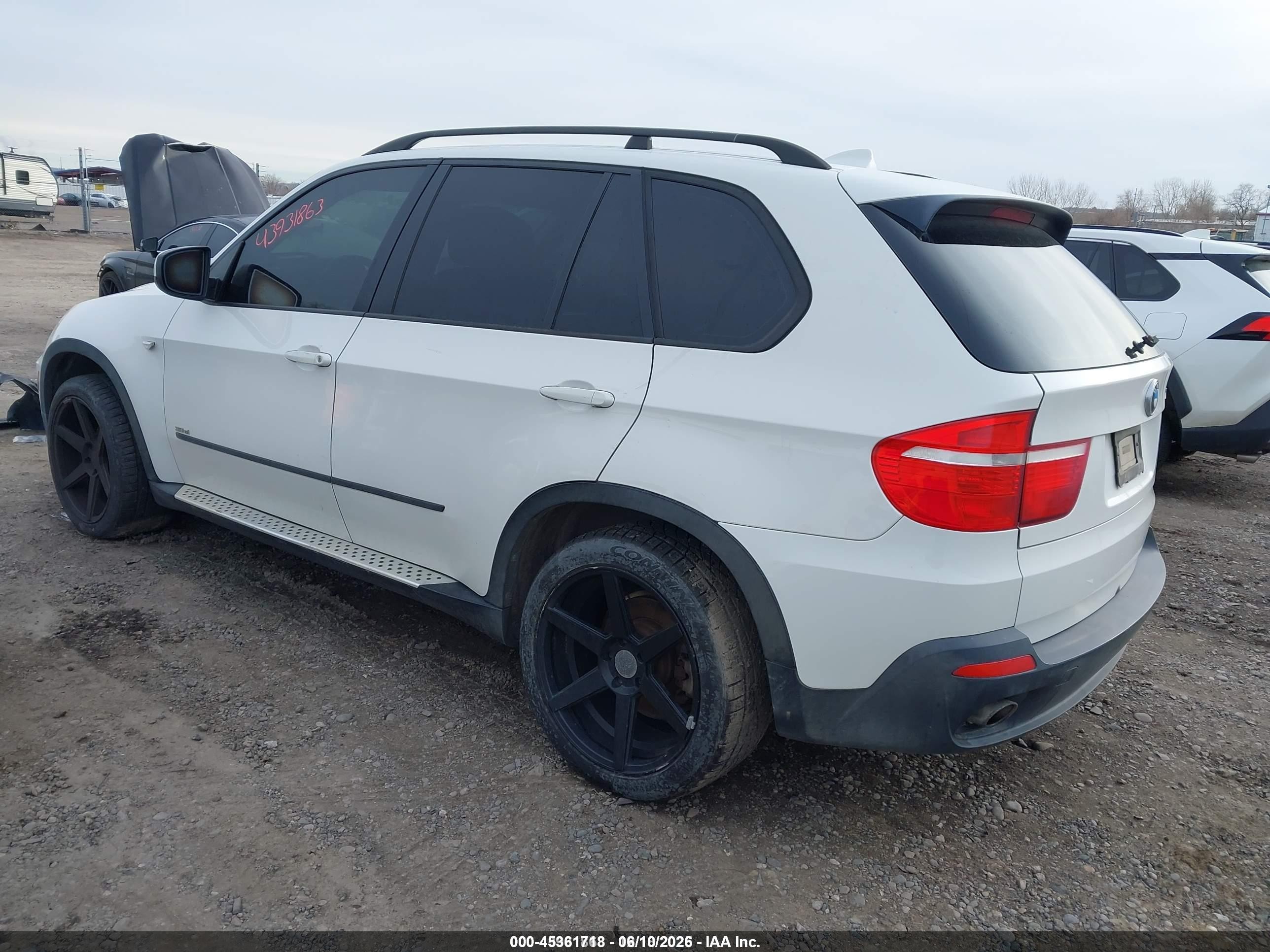 2008 Bmw X5 3.0si White vin: 5UXFE43548L030234