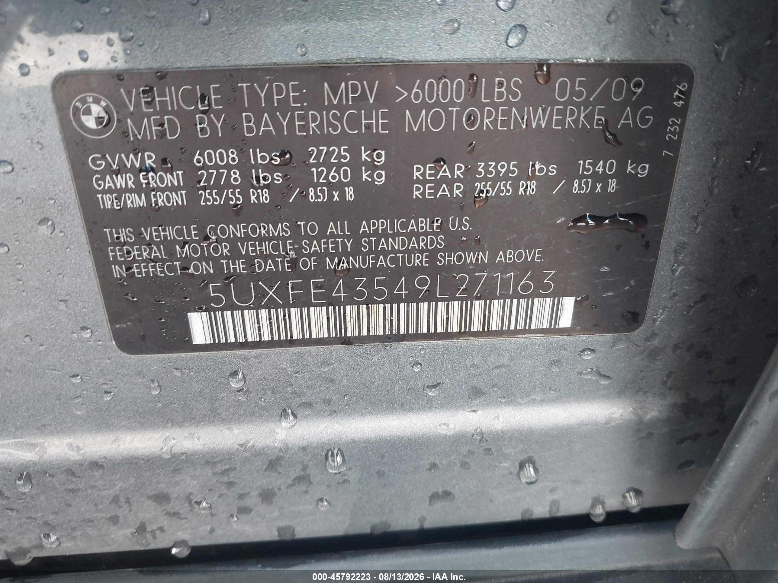 2009 Bmw X5 Xdrive30i Gray vin: 5UXFE43549L271163