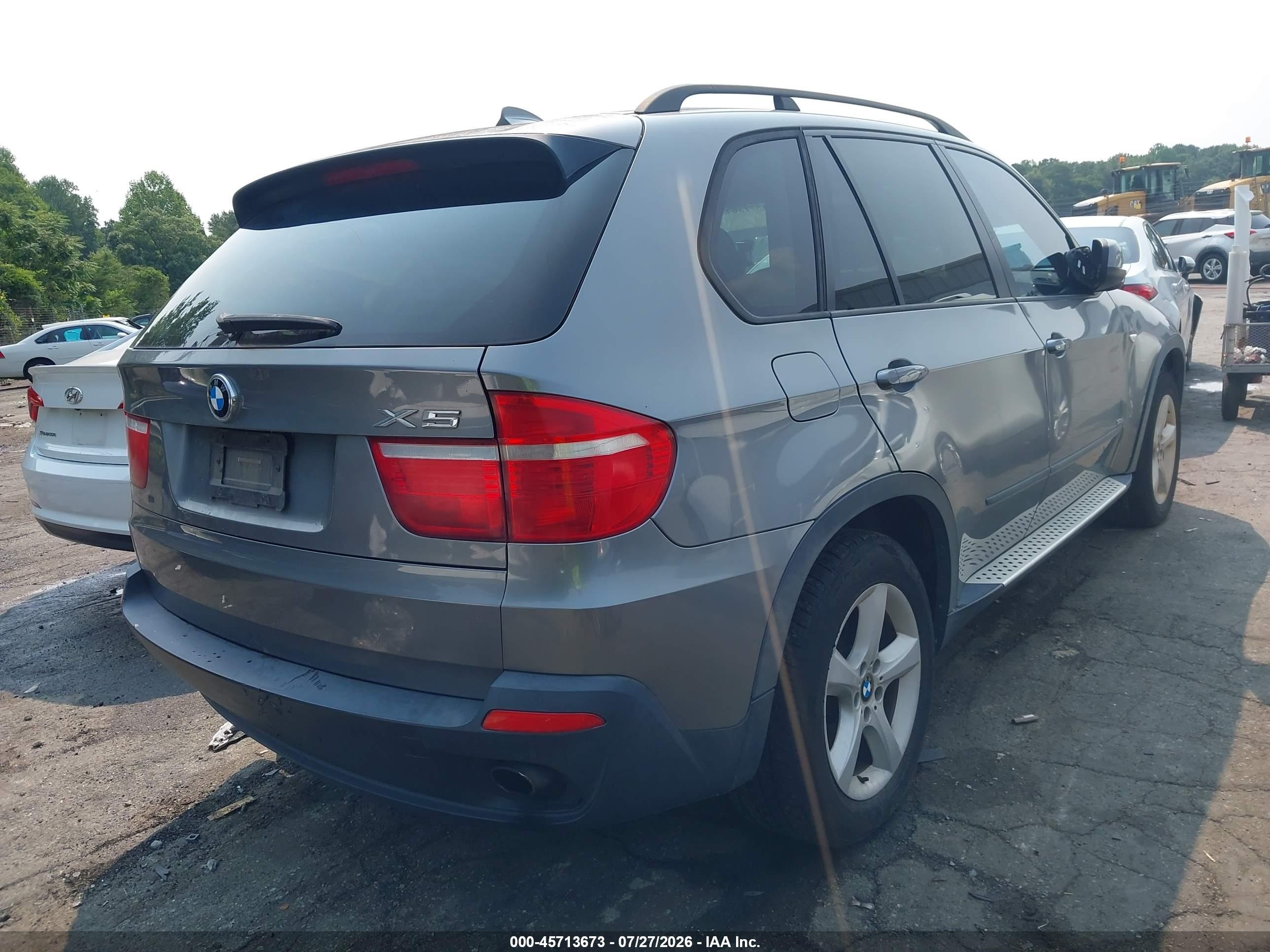 2008 Bmw X5 3.0si Gray vin: 5UXFE43568L025715
