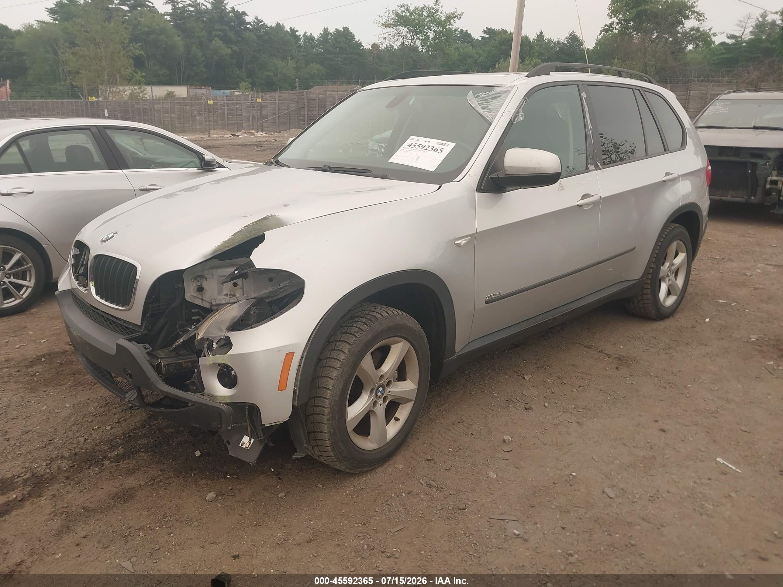 2008 Bmw X5 3.0si White vin: 5UXFE43578L033967