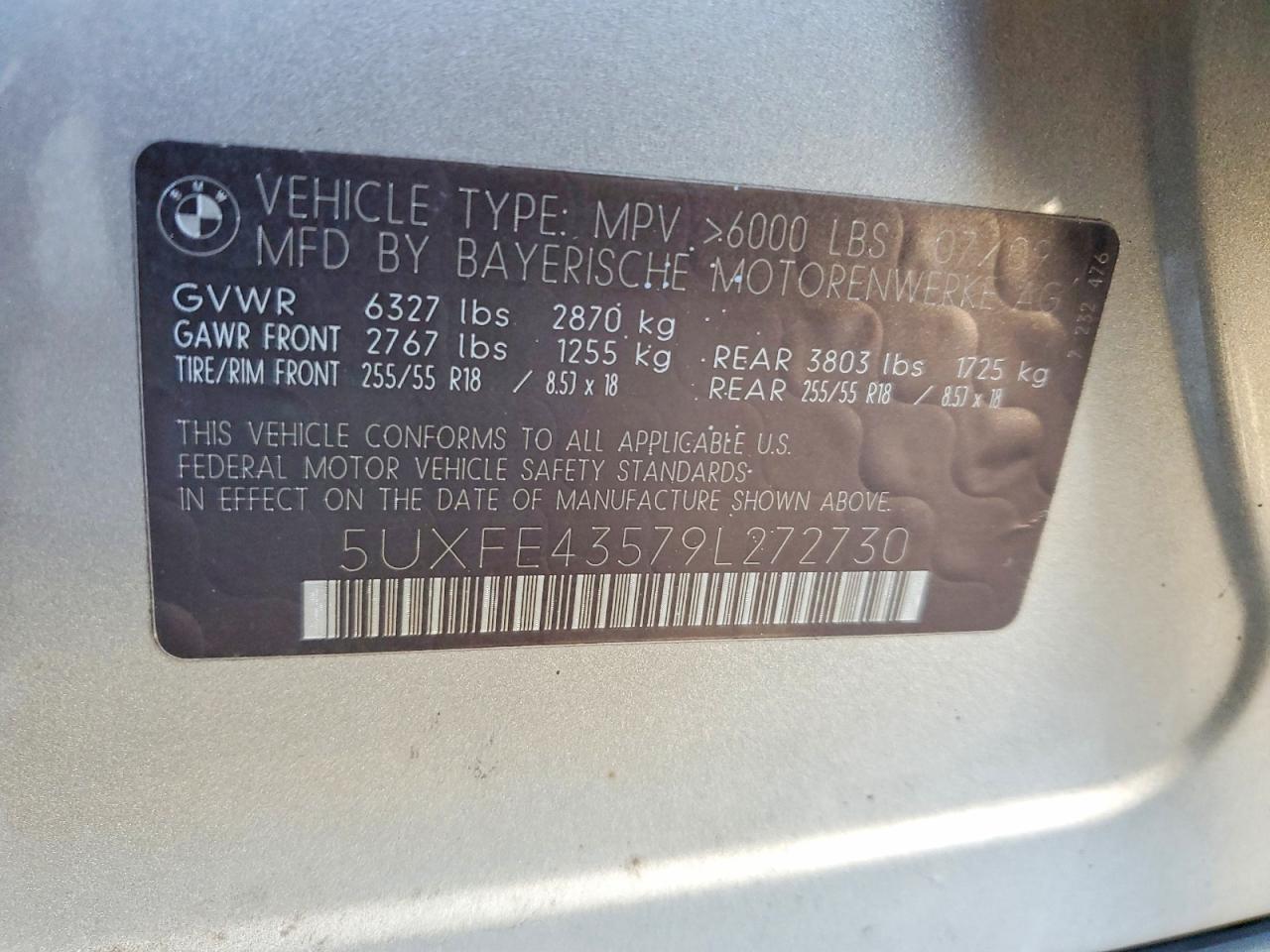 2009 Bmw X5 Xdrive30i Gold vin: 5UXFE43579L272730