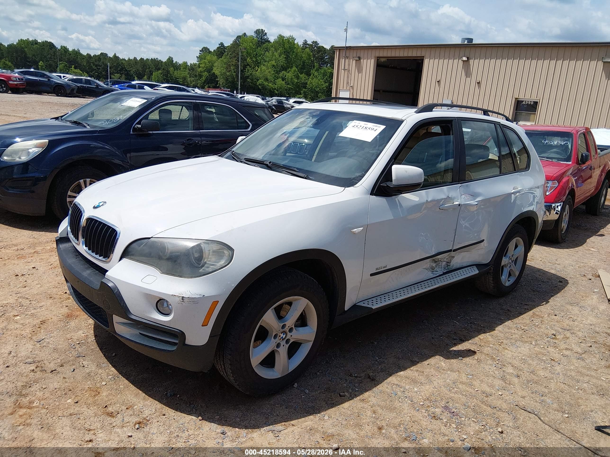 2007 Bmw X5 3.0si White vin: 5UXFE43587L014729
