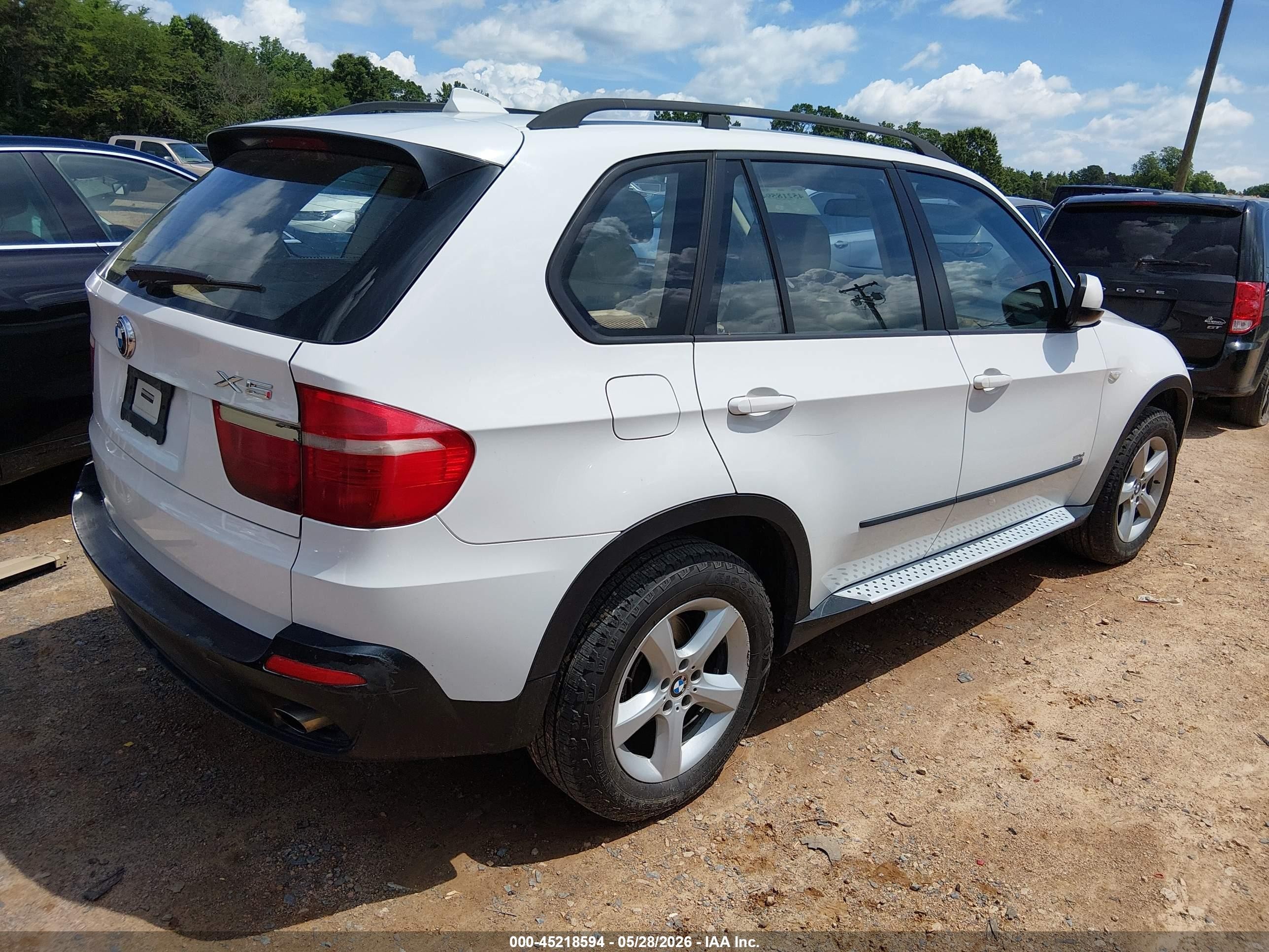 2007 Bmw X5 3.0si White vin: 5UXFE43587L014729