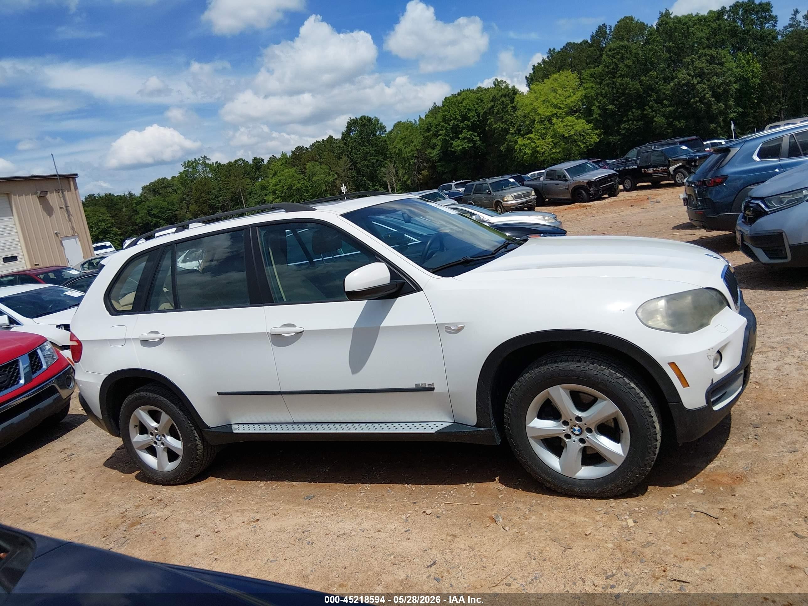2007 Bmw X5 3.0si White vin: 5UXFE43587L014729