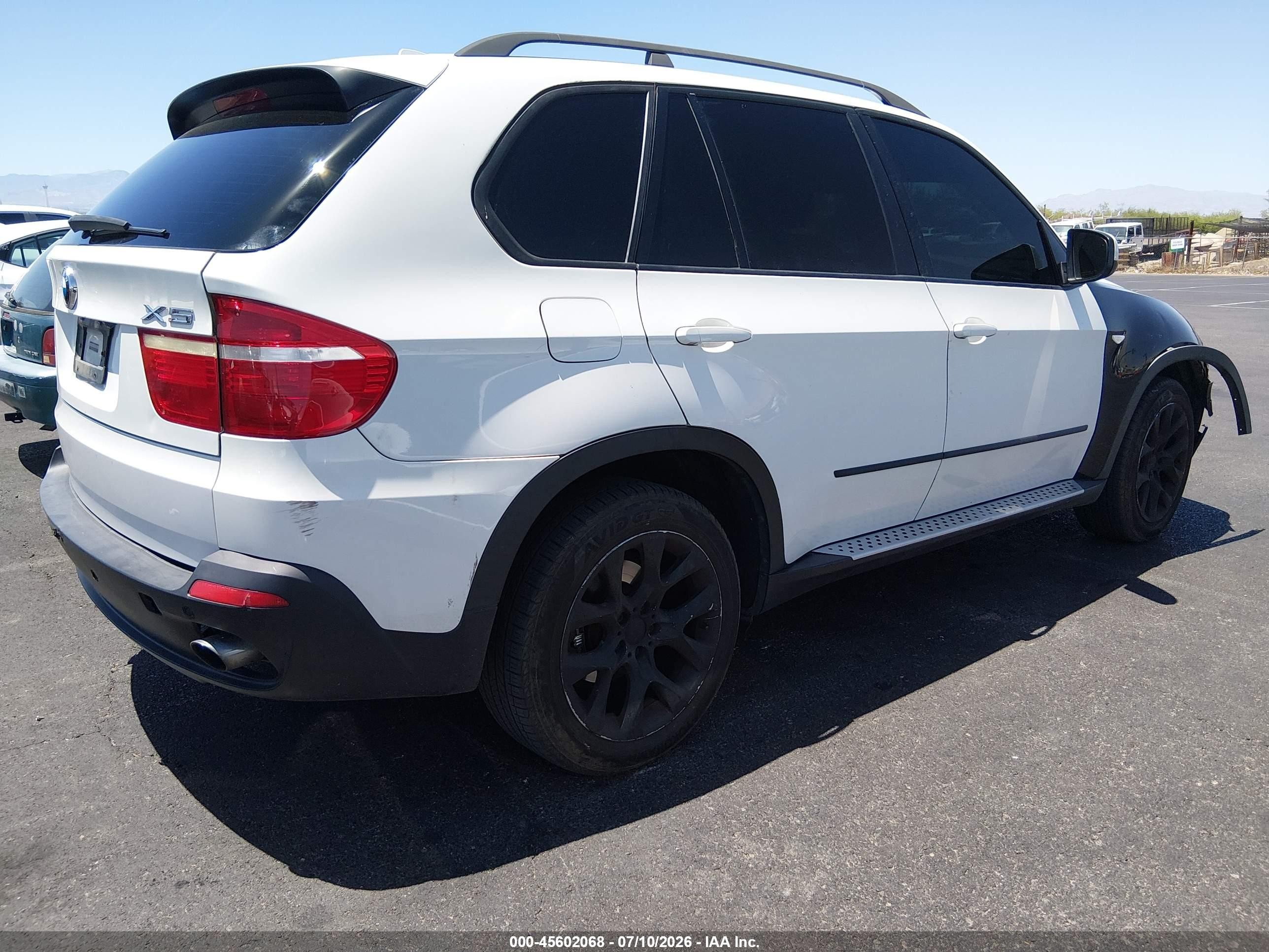 2007 Bmw X5 3.0si White vin: 5UXFE43587L017453