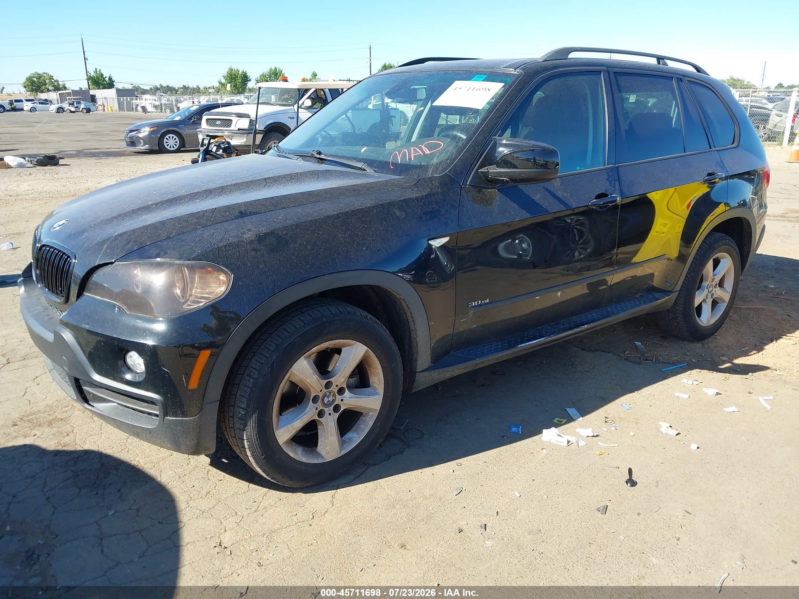 2008 Bmw X5 3.0si Black vin: 5UXFE43588L026025