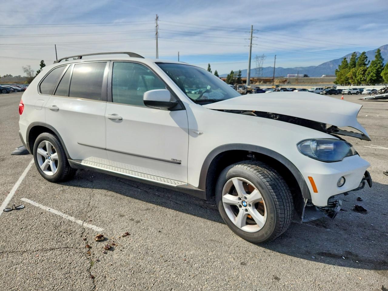 2007 Bmw X5 3.0i White vin: 5UXFE43597L039154