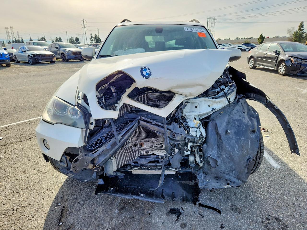 2007 Bmw X5 3.0i White vin: 5UXFE43597L039154