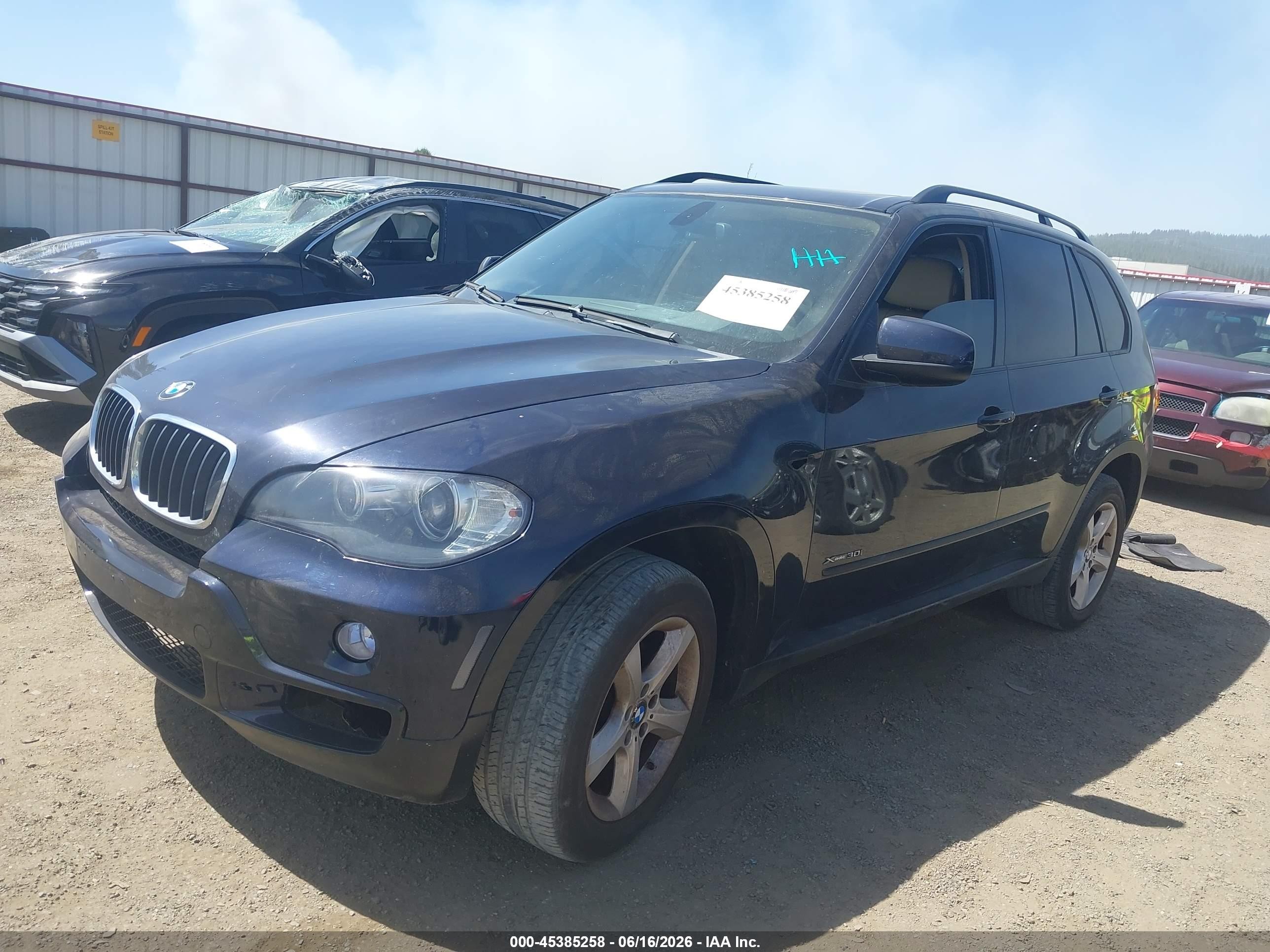 2009 Bmw X5 Xdrive30i Blue vin: 5UXFE43599L263530