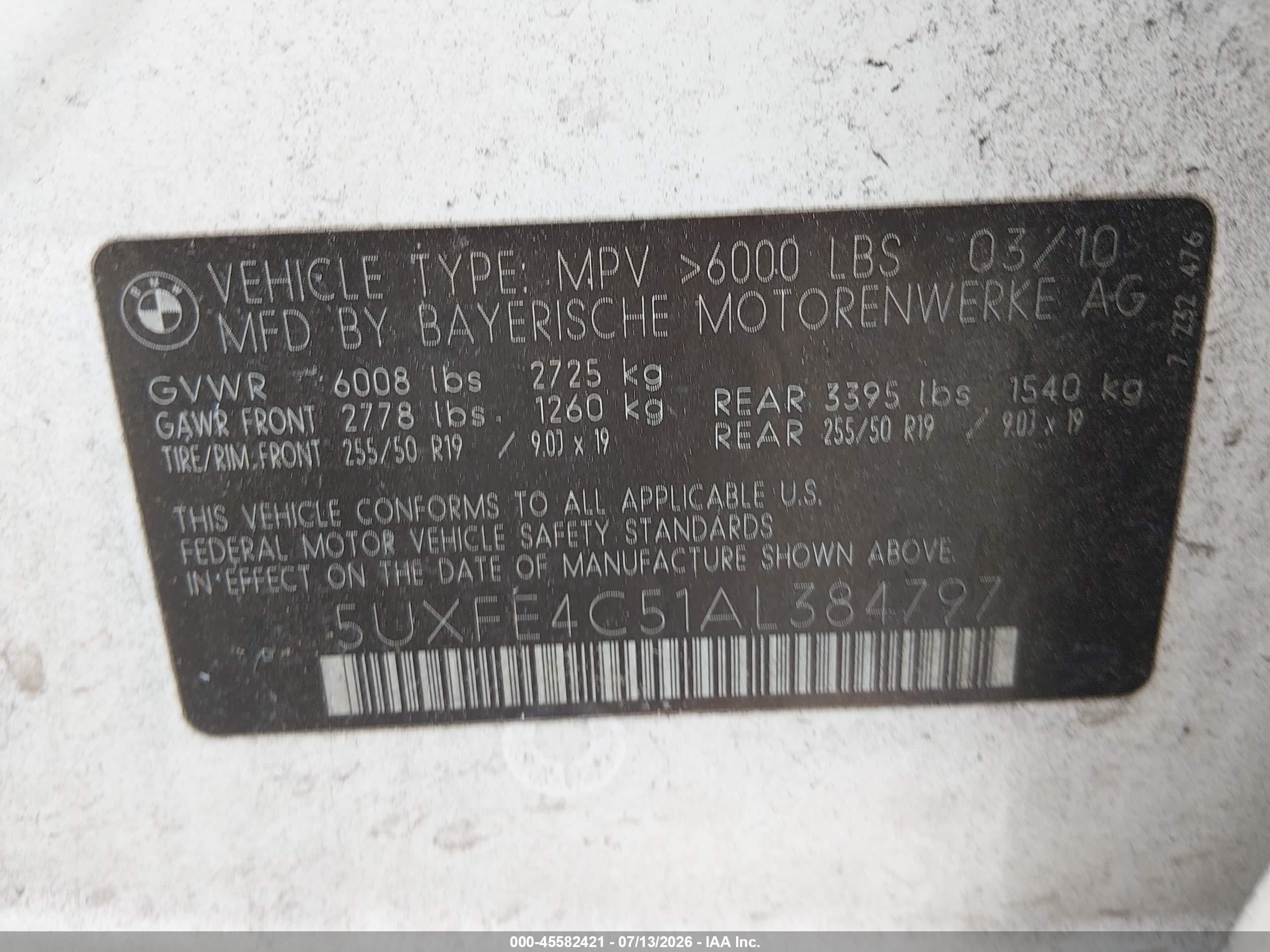 2010 Bmw X5 Xdrive30i Белый vin: 5UXFE4C51AL384797