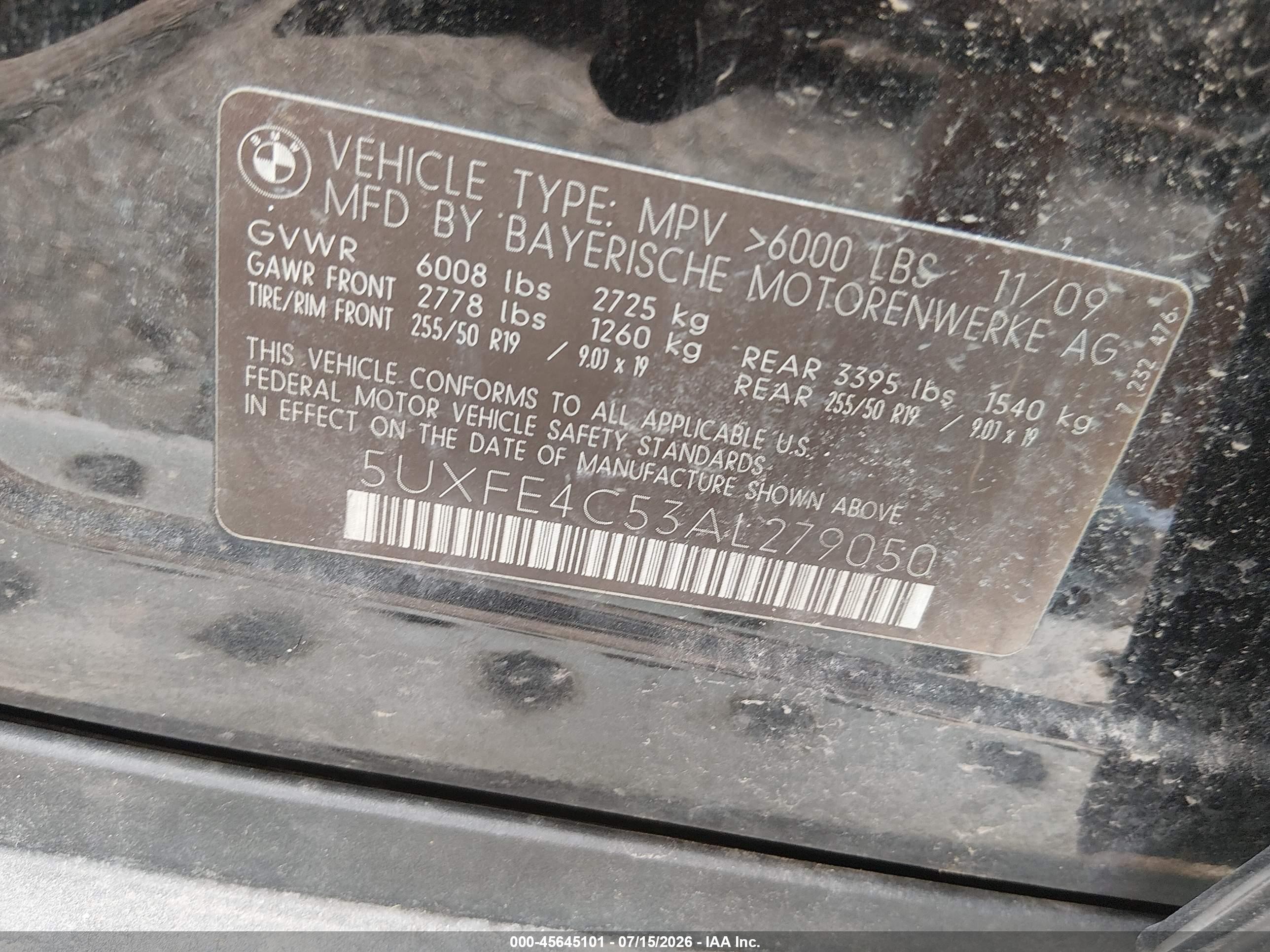 2010 Bmw X5 Xdrive30i Black vin: 5UXFE4C53AL279050