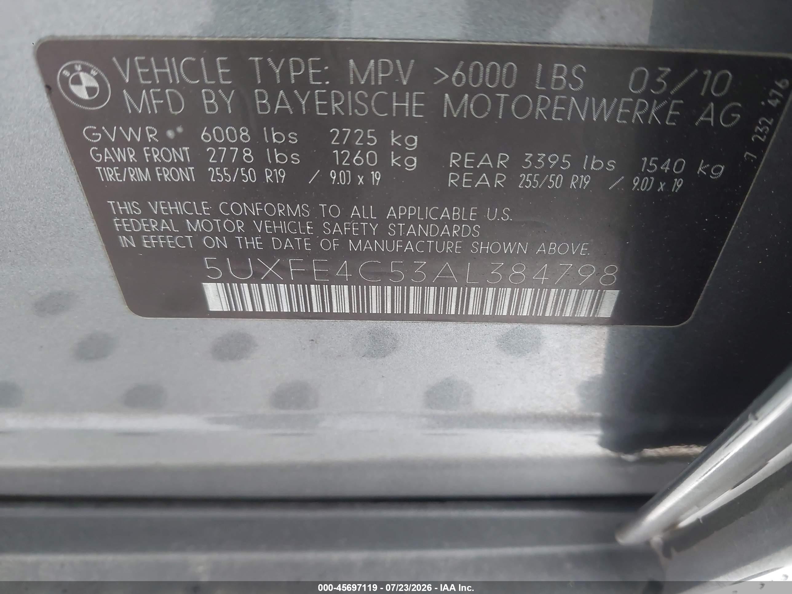 2010 Bmw X5 Xdrive30i Gray vin: 5UXFE4C53AL384798