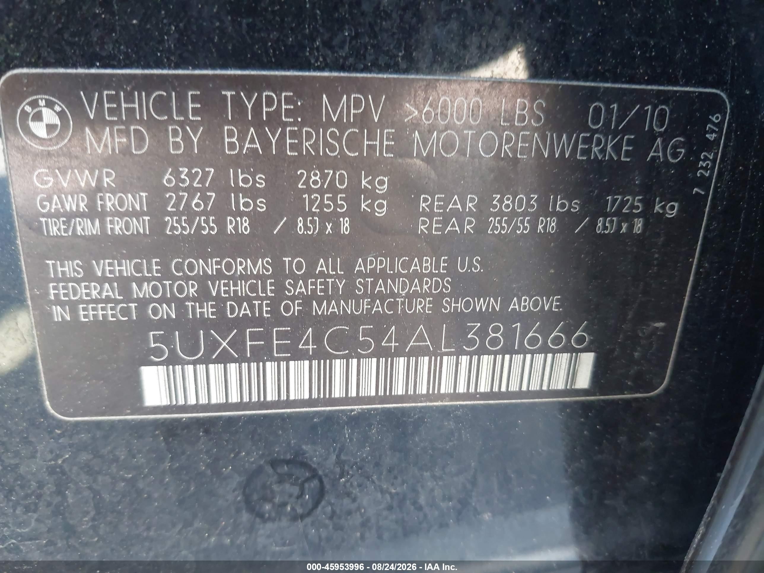 2010 Bmw X5 Xdrive30i Black vin: 5UXFE4C54AL381666
