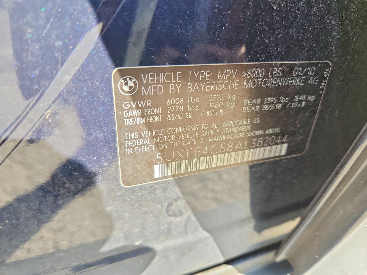 2010 Bmw X5 Xdrive30i Blue vin: 5UXFE4C58AL382044