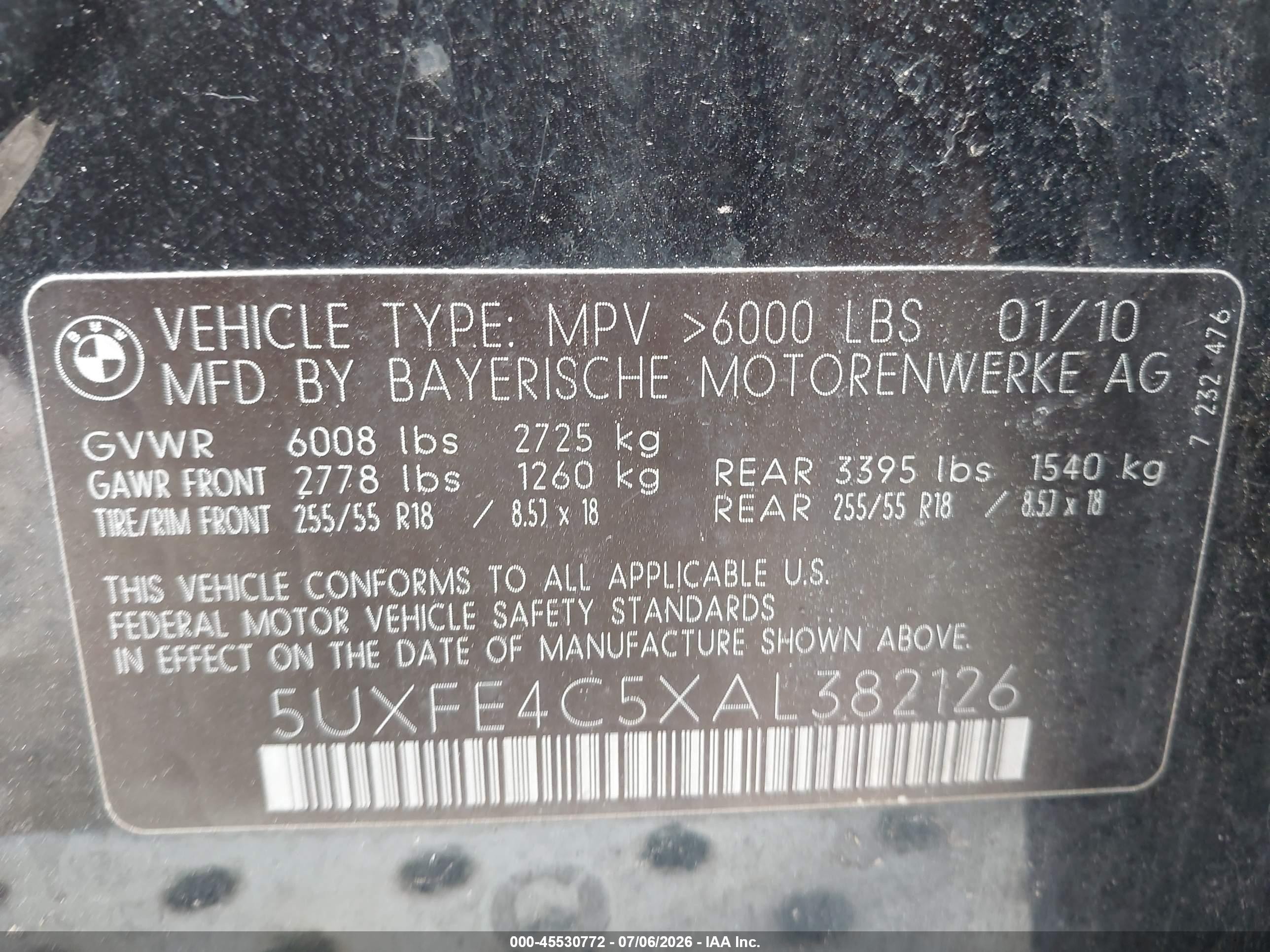 2010 Bmw X5 Xdrive30i Black vin: 5UXFE4C5XAL382126